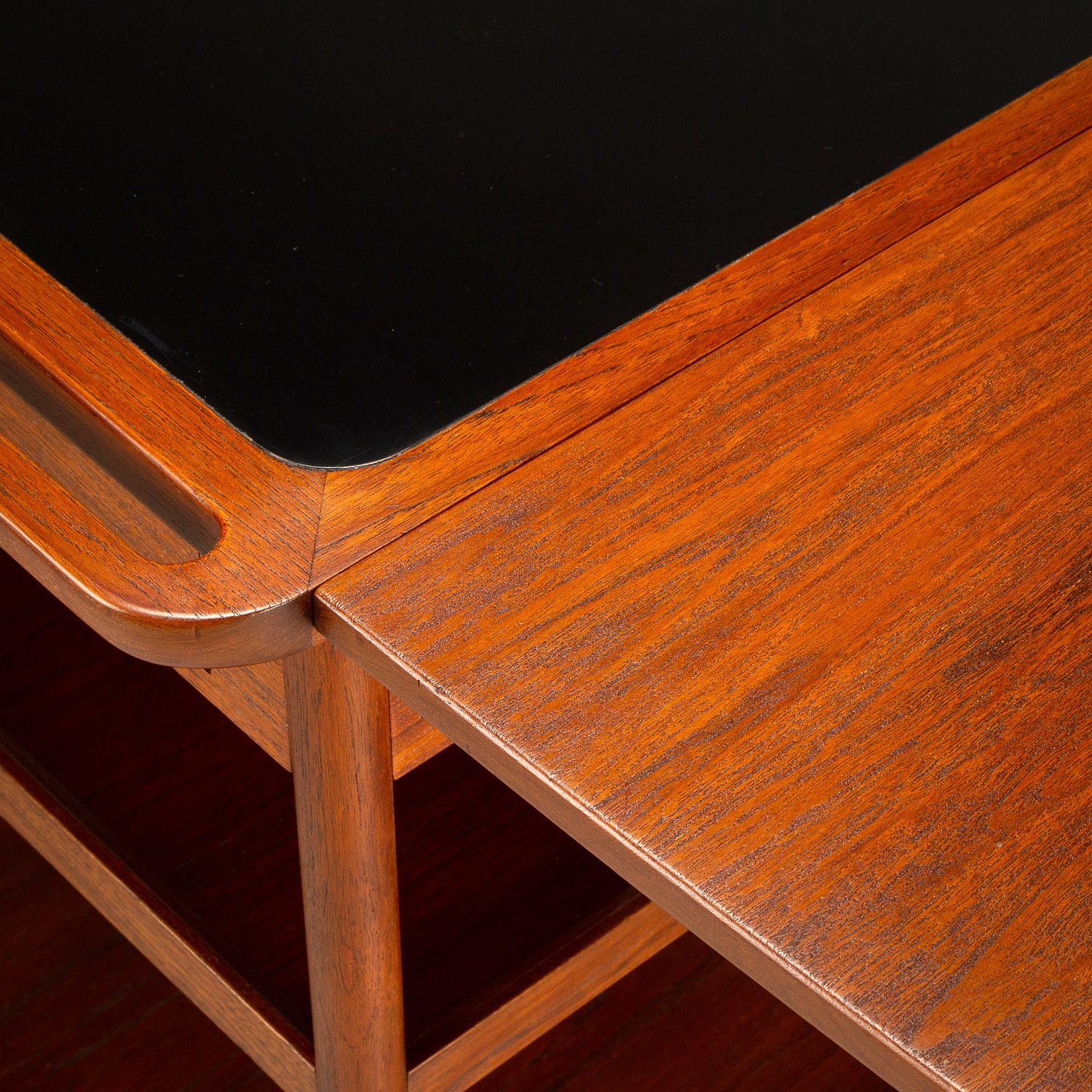 Solid Teak And Formica Serving Trolley By Ludvig Pontoppidan, Denmark, 1950s photo vintage