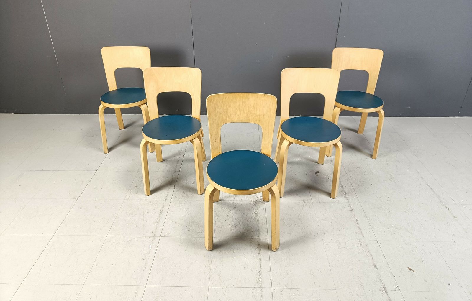 photo buy Model 66 Dining Chairs By Alvar Aalto For Artek, 1960s