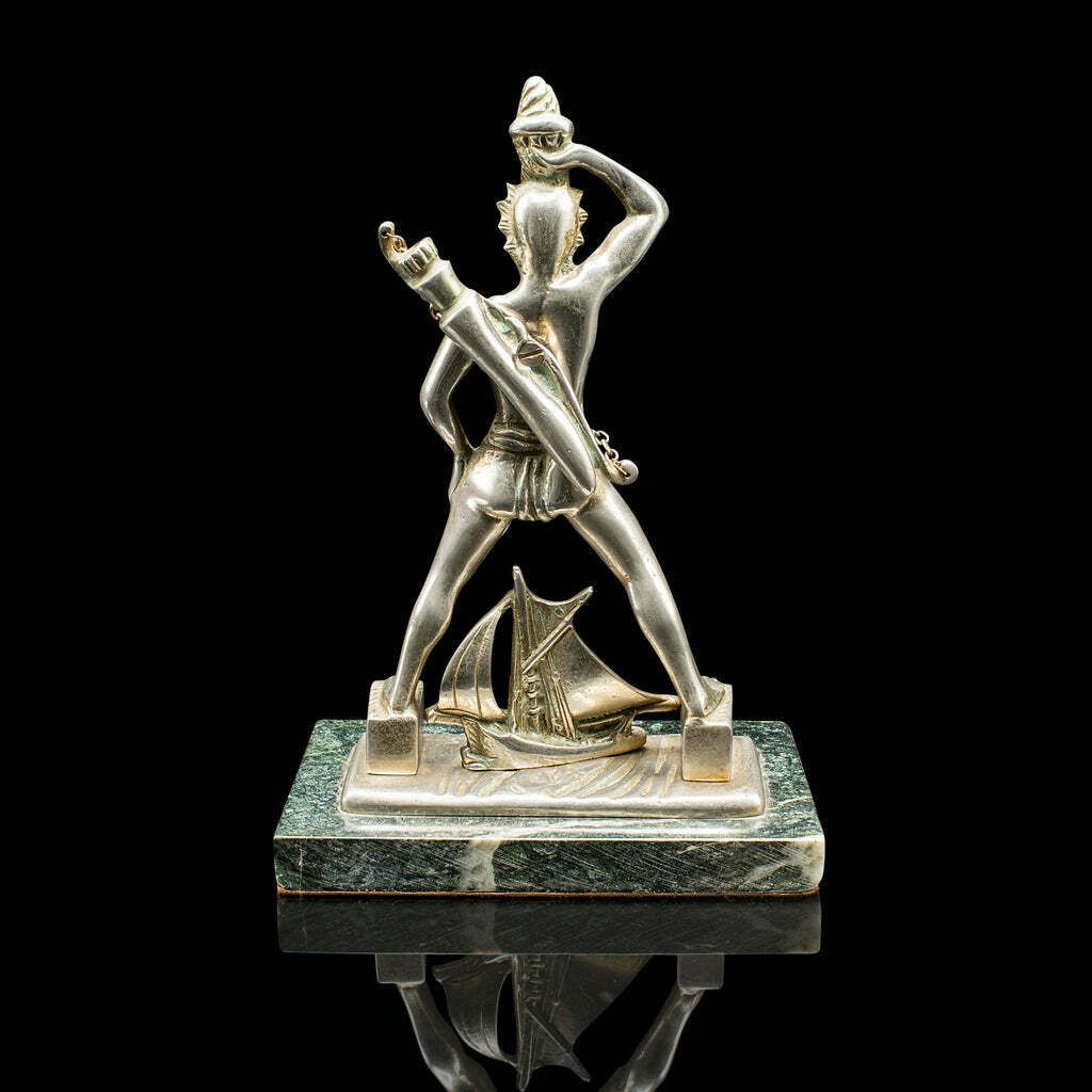 Vintage Colossus Of Rhodes Statue, Greek, Ancient Maritime Figure, Art Deco photo for sale