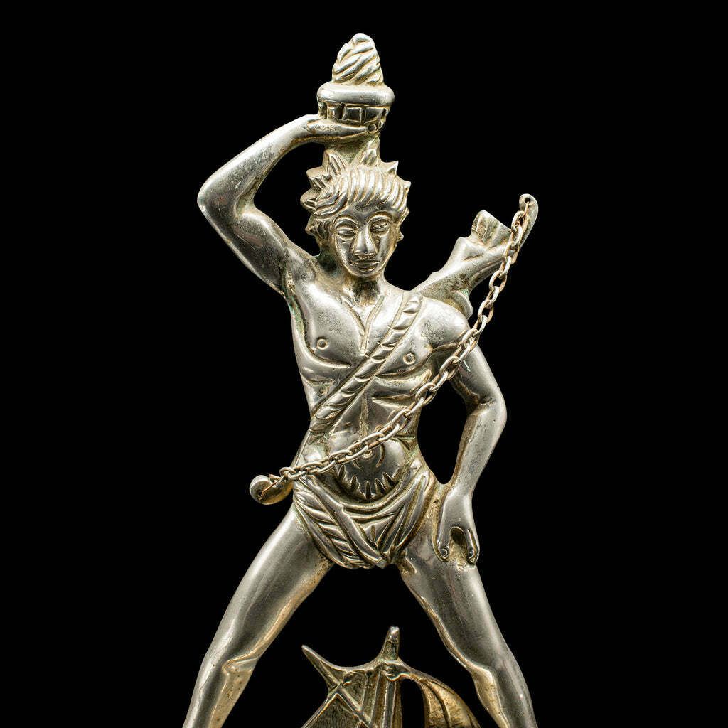Vintage Colossus Of Rhodes Statue, Greek, Ancient Maritime Figure, Art Deco photo vintage
