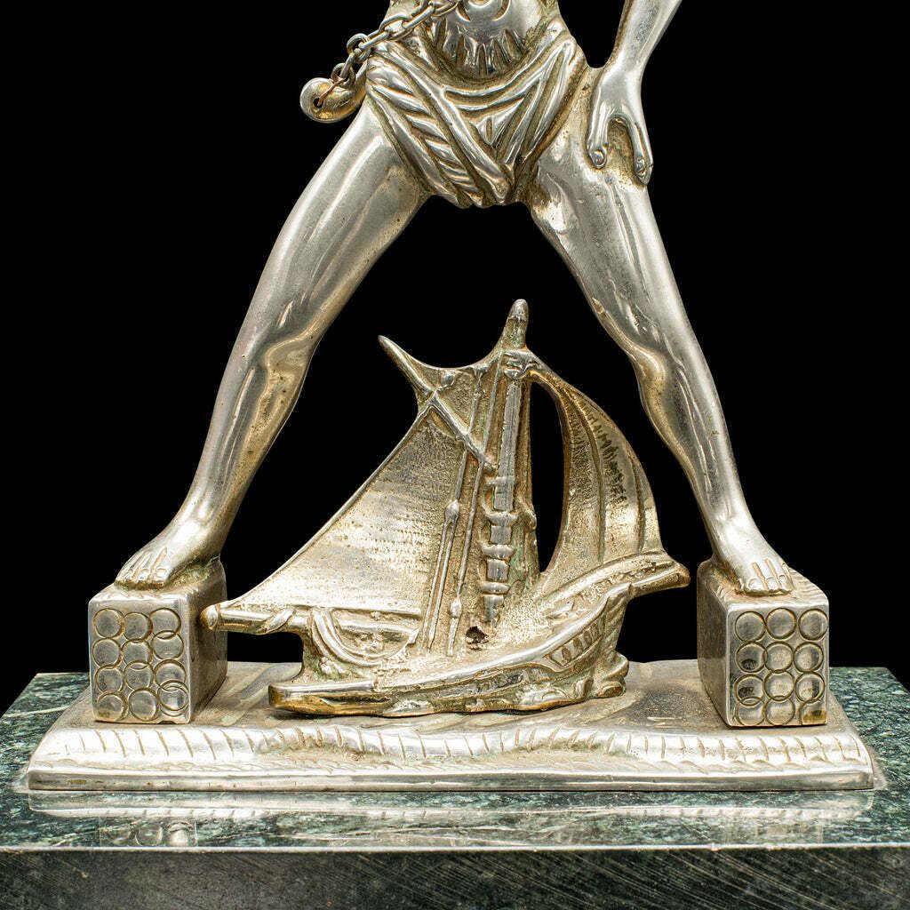 photo for sale Vintage Colossus Of Rhodes Statue, Greek, Ancient Maritime Figure, Art Deco
