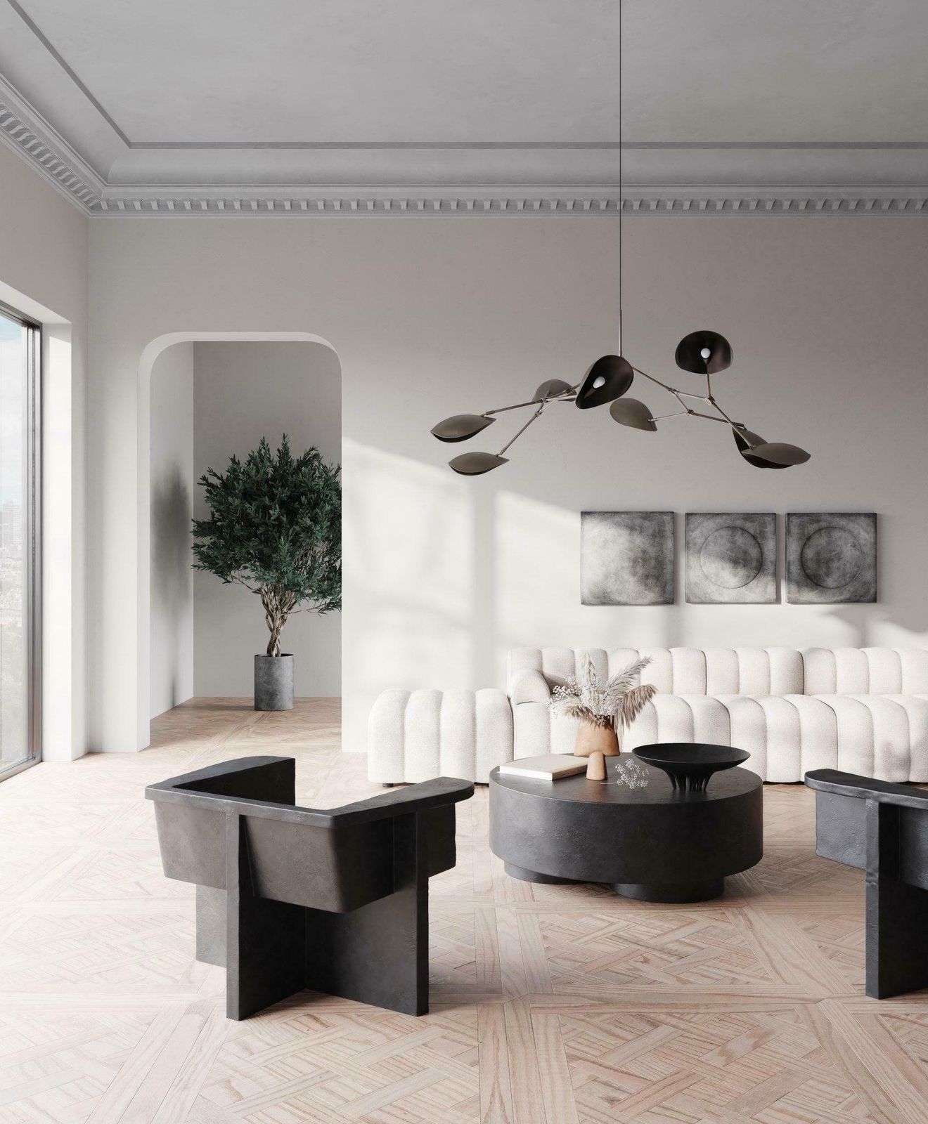 Brutalist Style Armchairs, Contemporary, Coffee Colour, Fiber Concrete. photo for sale