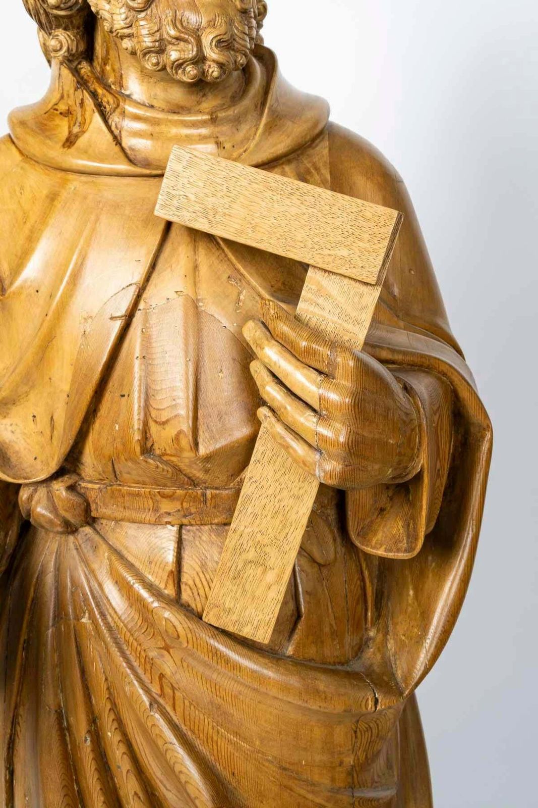 Large Wooden Sculpture Of Simon The Zealot, Napoleon III Period, 19th Century. photo 9296.0