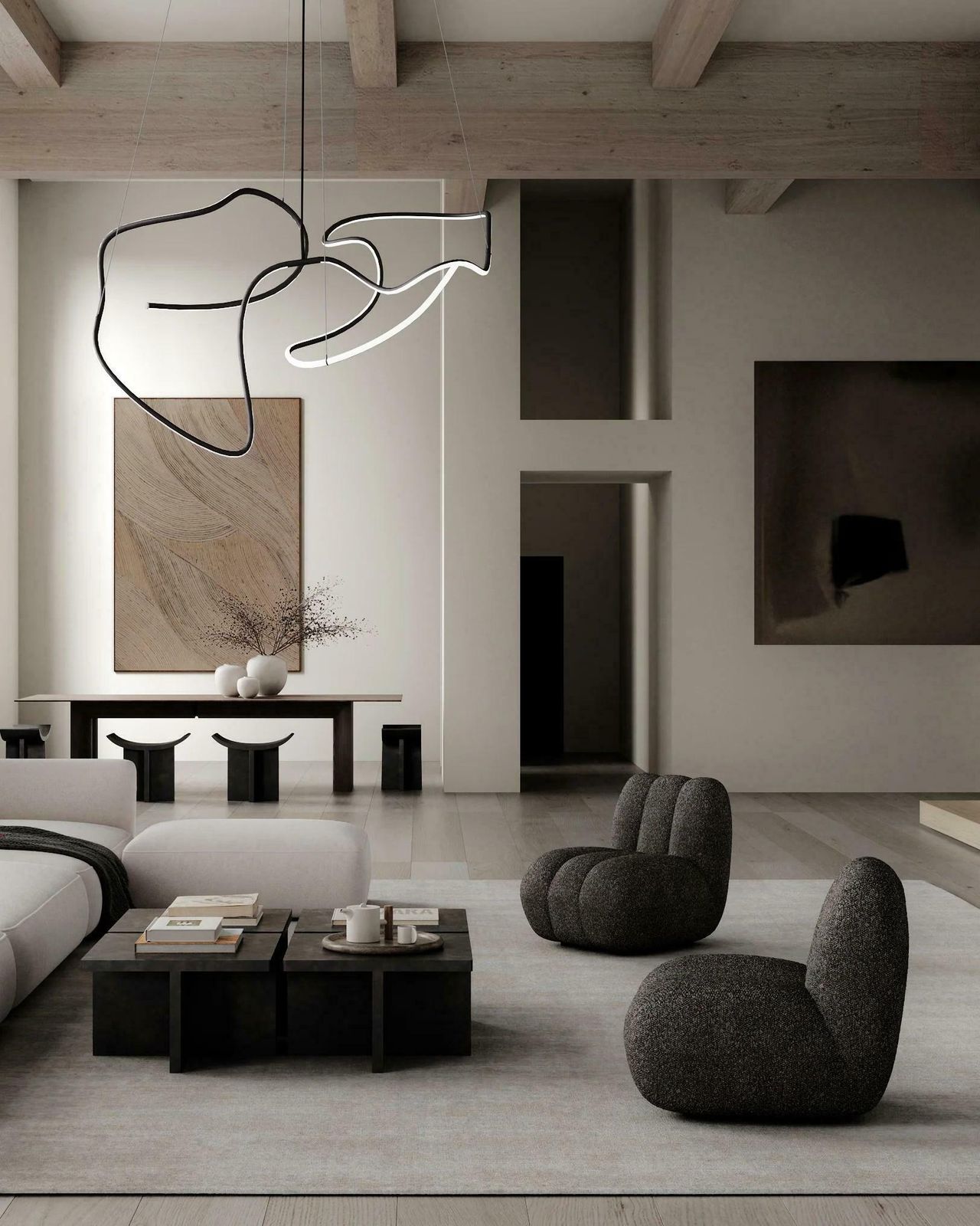 Brutus Model Coffee Table In Fiber Concrete, Design Of A Modern Sculpture. photo vintage