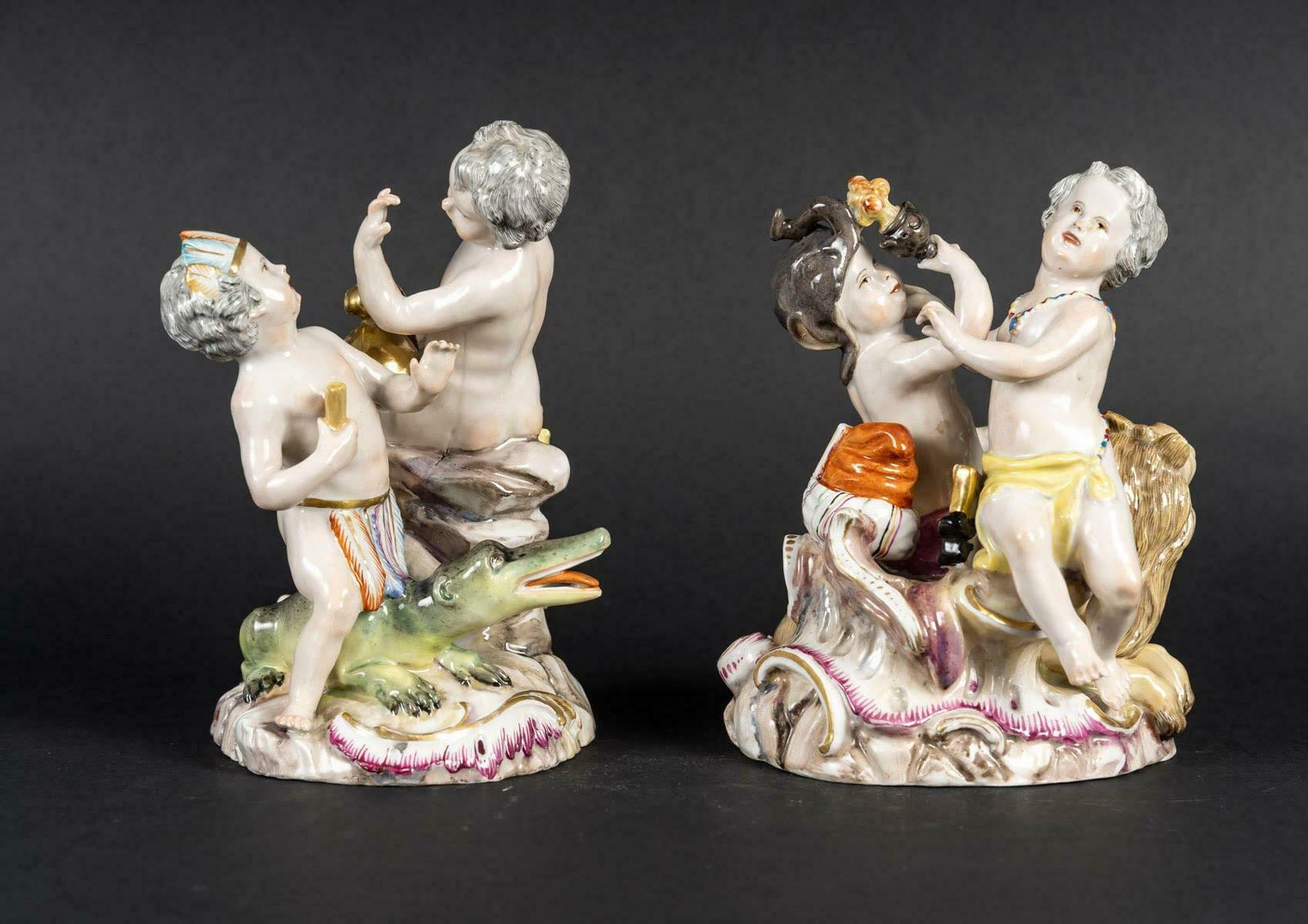 Pair Of 18th Century Or Early 19th Century Meissen Porcelain Groups. photo furniture