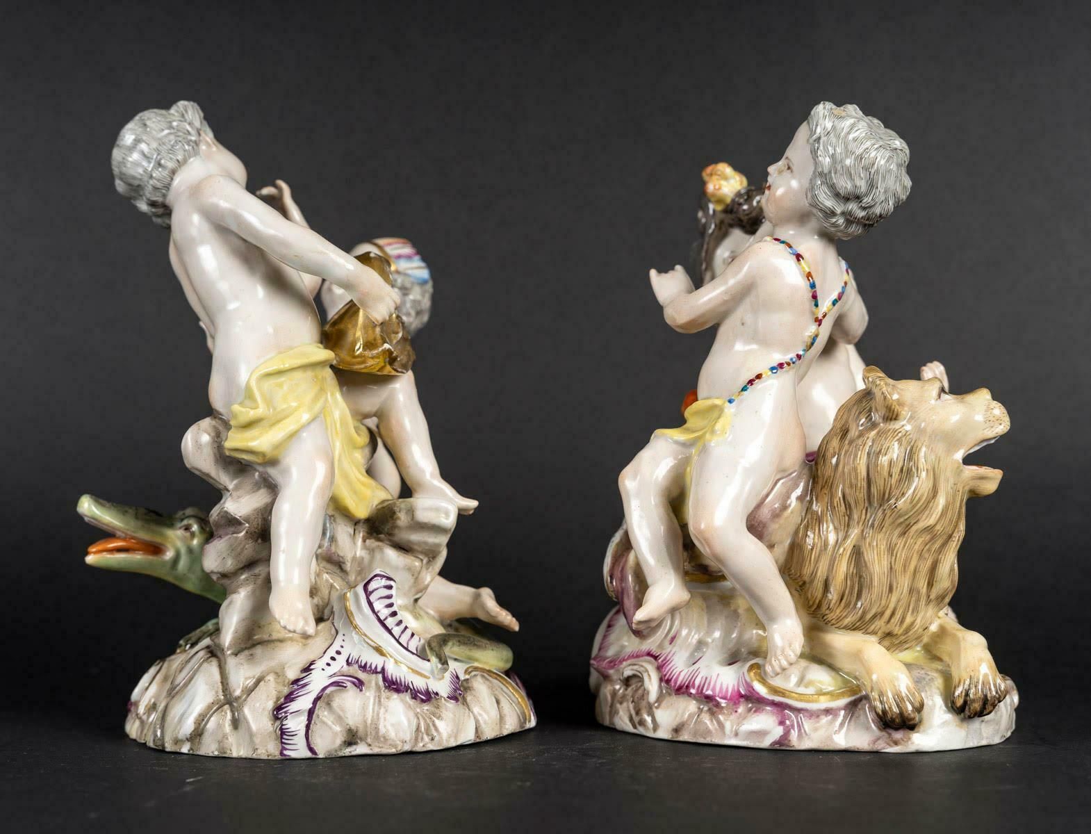 photo for sale Pair Of 18th Century Or Early 19th Century Meissen Porcelain Groups.