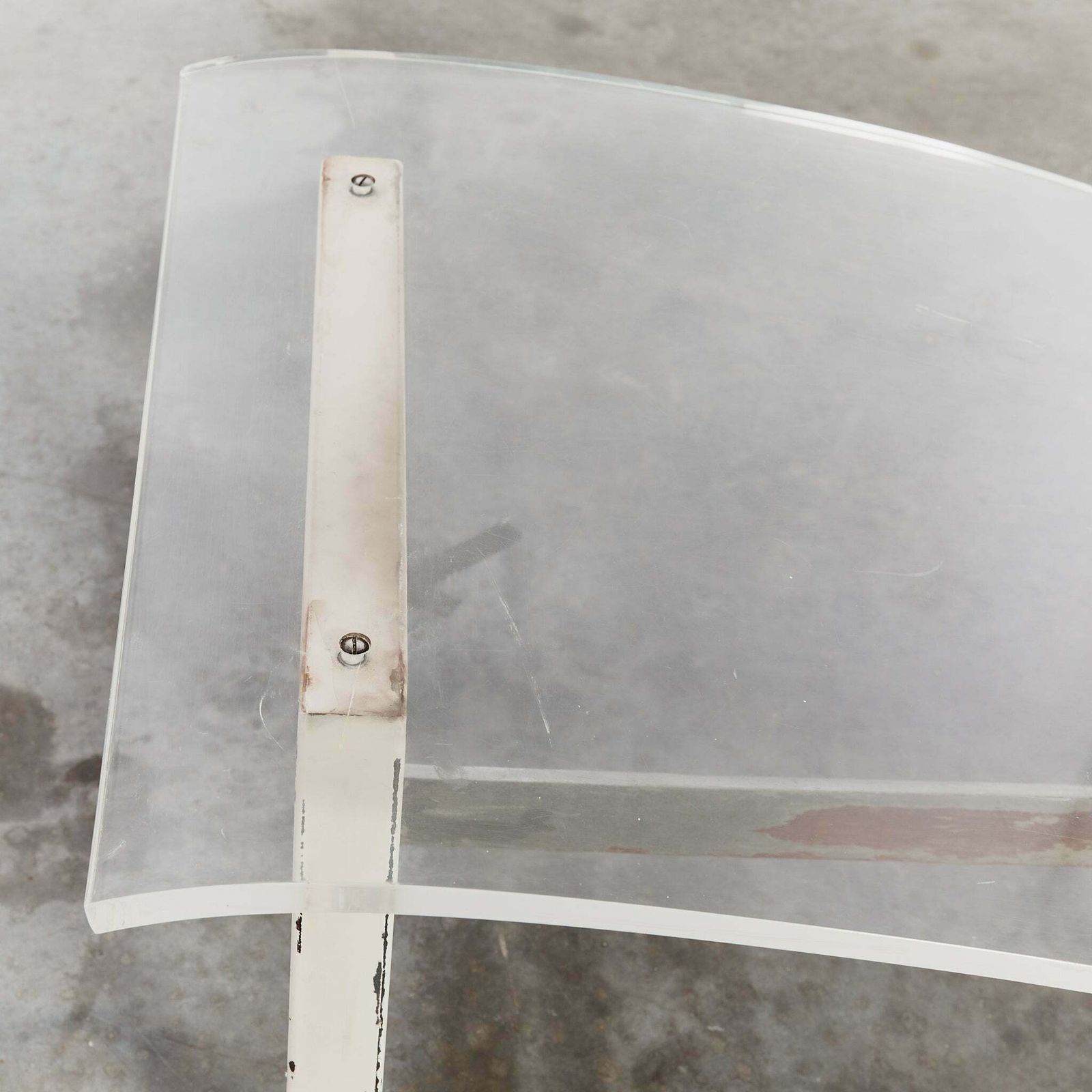 Lucite And Steel Chaise Lounge photo vintage