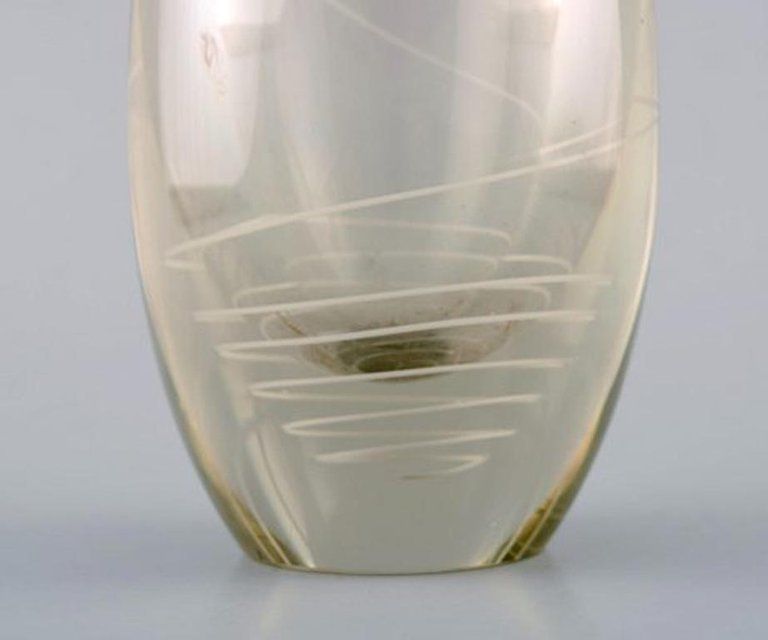Mikko Helander For Humppila Lasi, Finnish Art Glass, Spiral Decorated Vase photo Home Decor