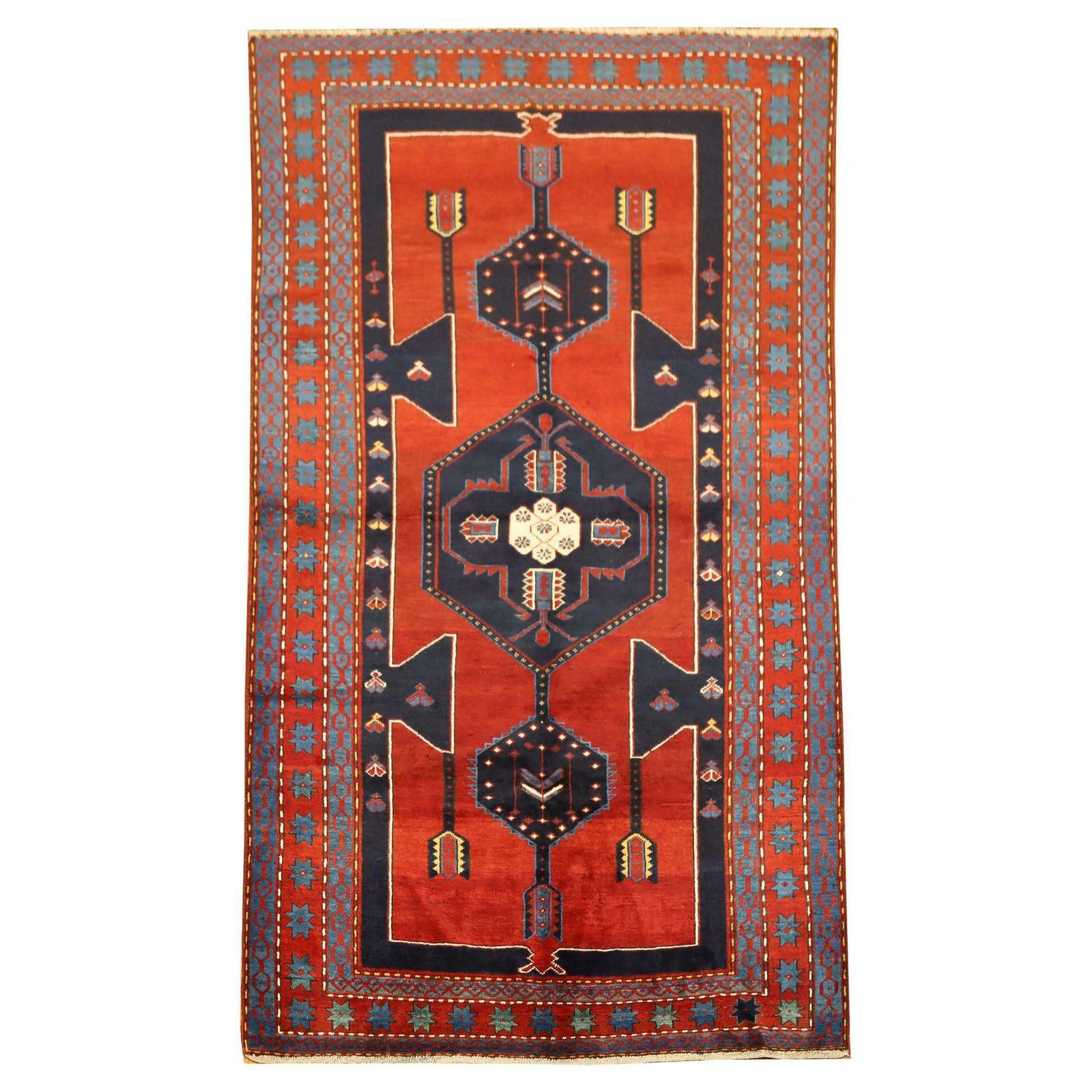 Rare Antique Rug Caucasian Oriental Rug Handmade Carpet From Shirvan Area Chr56