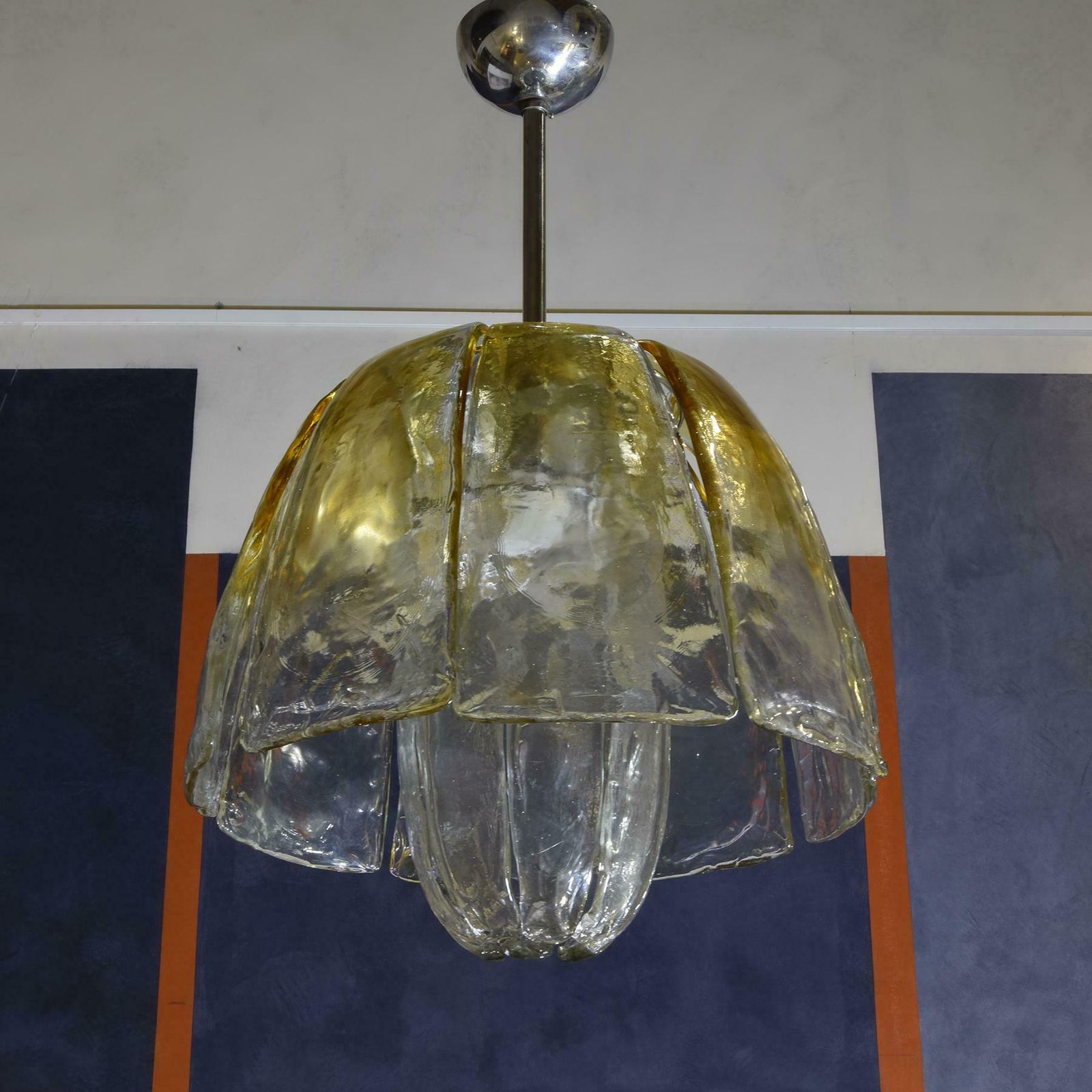 1970s Murano Glass Suspension Chandelier. photo vintage