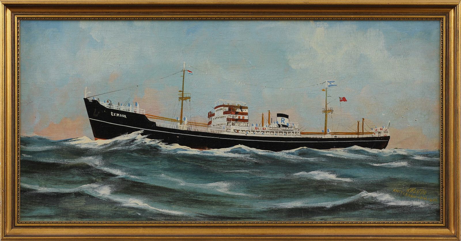 Oil On Board Klaas Koster. The Exmoor At Sea.