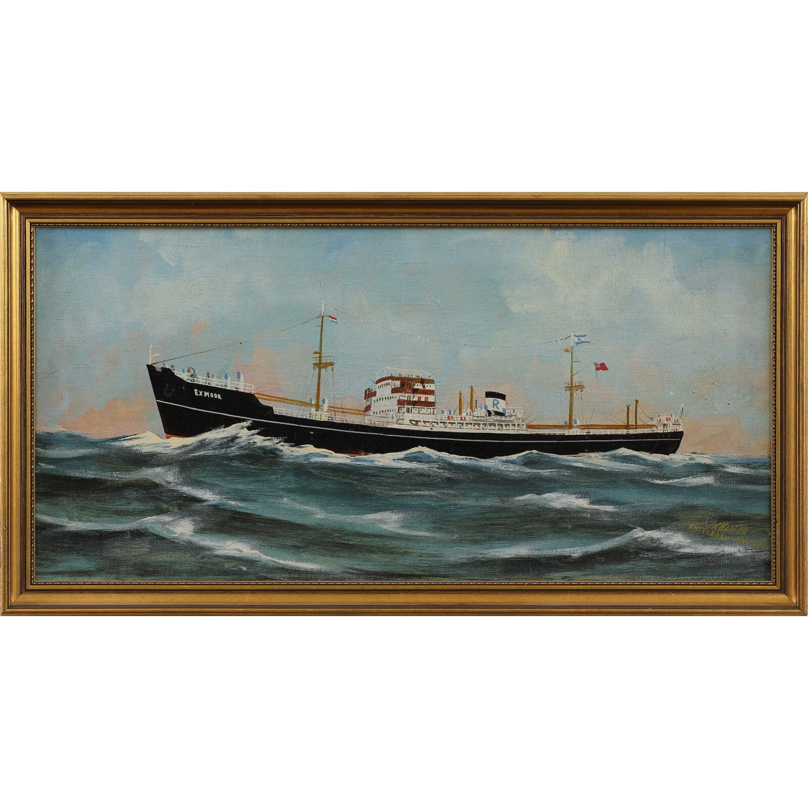 Oil On Board Klaas Koster. The Exmoor At Sea. photo Art