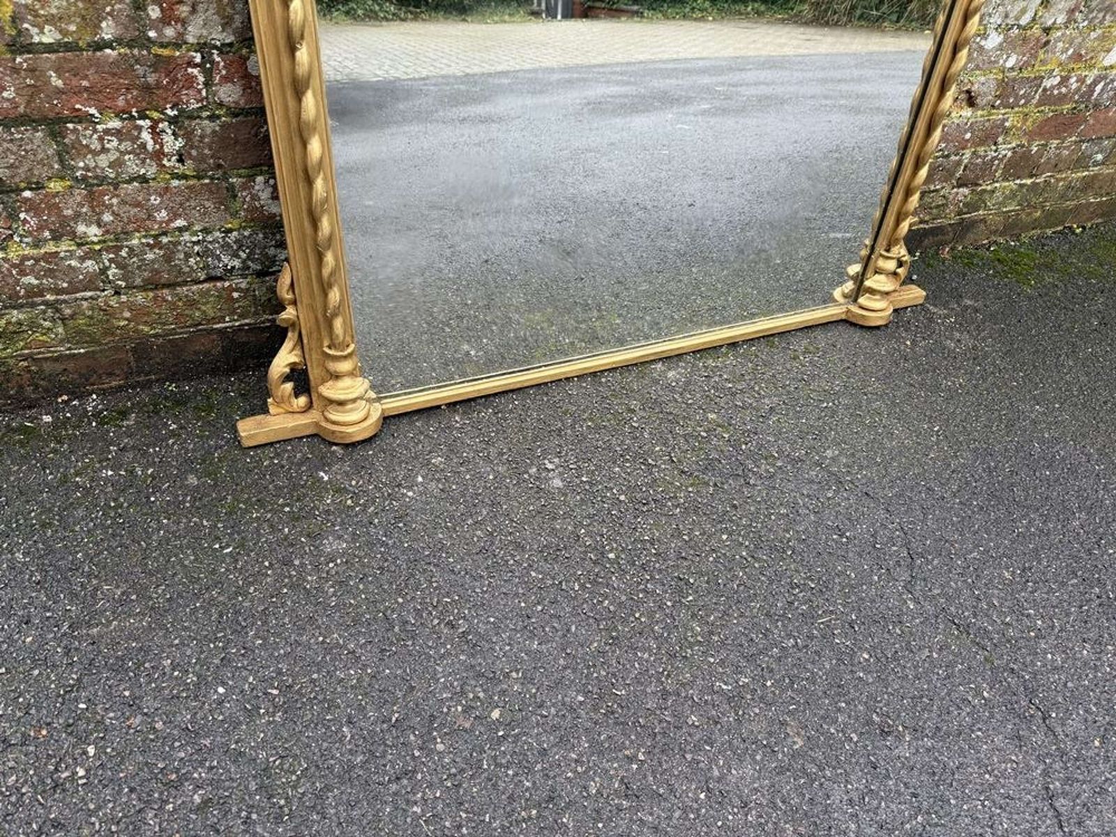 A Superb Large Antique English 19th C Gilt Overmantle Mirror. photo 1295.0