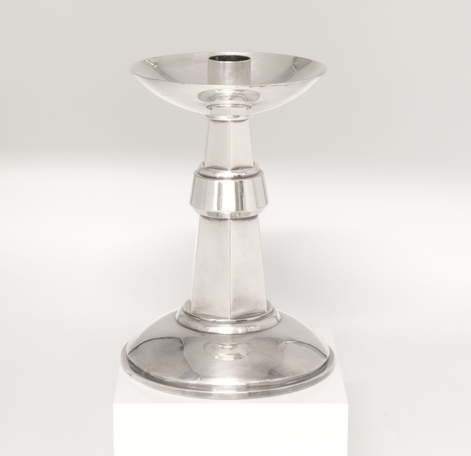 Pair Of English Art Deco Large Silver Plated Candlesticks 1930s photo furniture