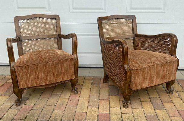 Antique Italian Lounge Chairs, 1920s, Set Of 2 photo for sale