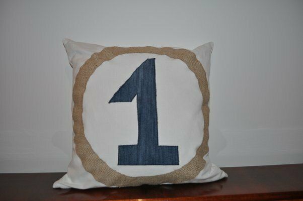 Vintage No.1 & No.1 Cushion, Set Of 2 photo for sale