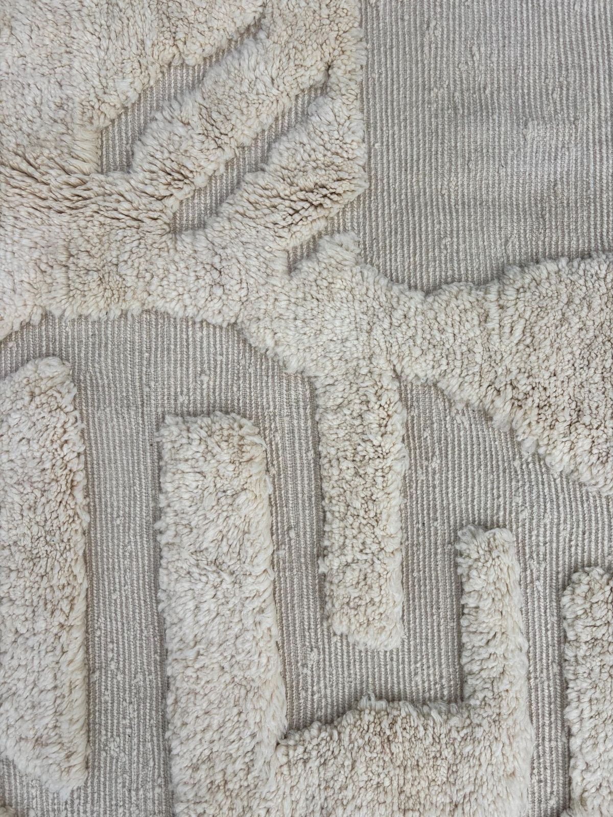 Modern Moroccan Beni Ouarain Wool Rug Cm – Natural Cream With Geometric Pattern   Beni Ourain Carpet   Contemporary Rug   Shaggy Rug photo for sale