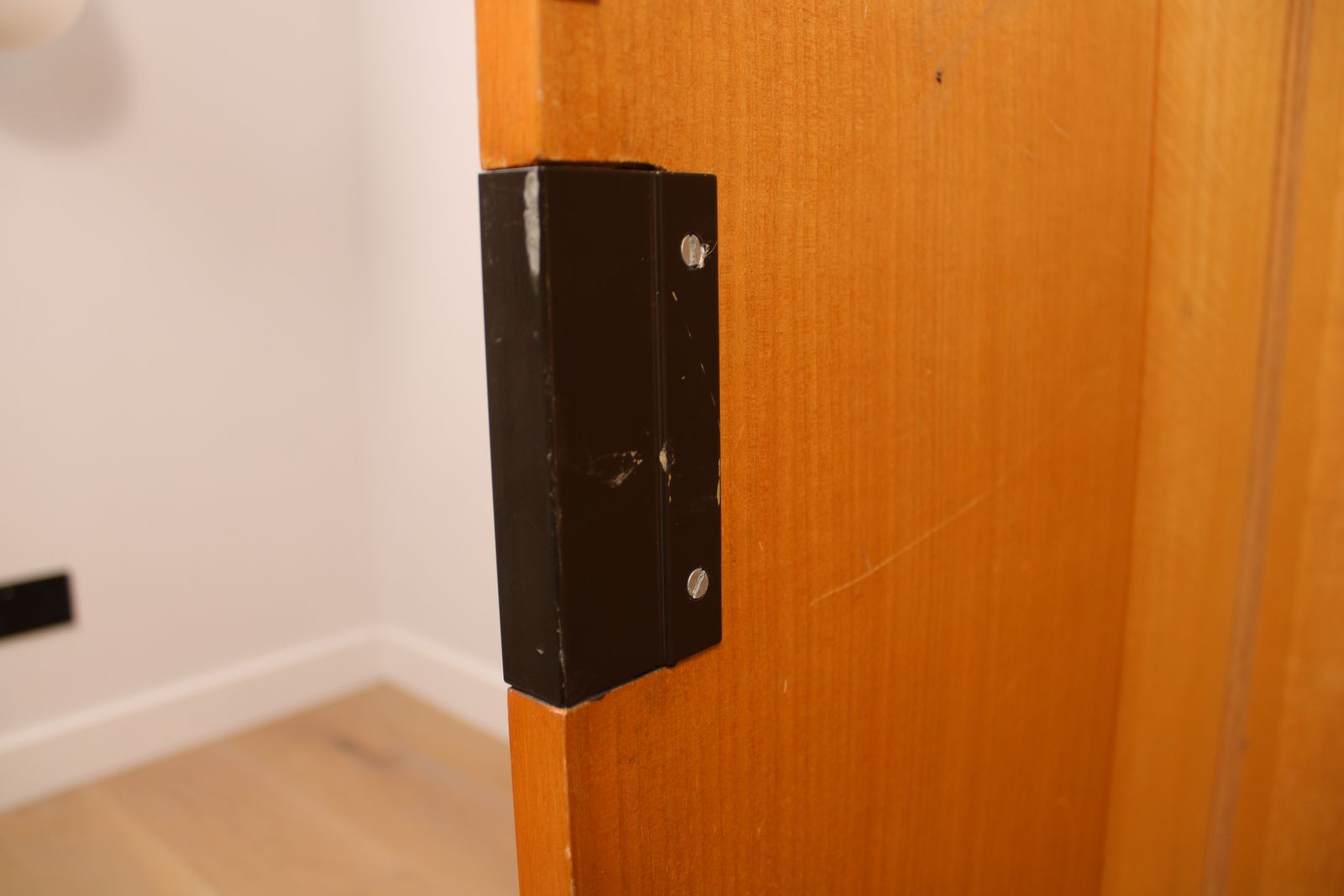 A Vintage Mid Century Cupboard, With Faux Leather Top And Recessed Metal Handles photo Furniture