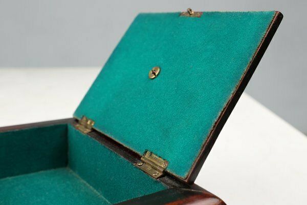 Art Deco French Sewing Box In Sculpted Wood, 1890s photo vintage