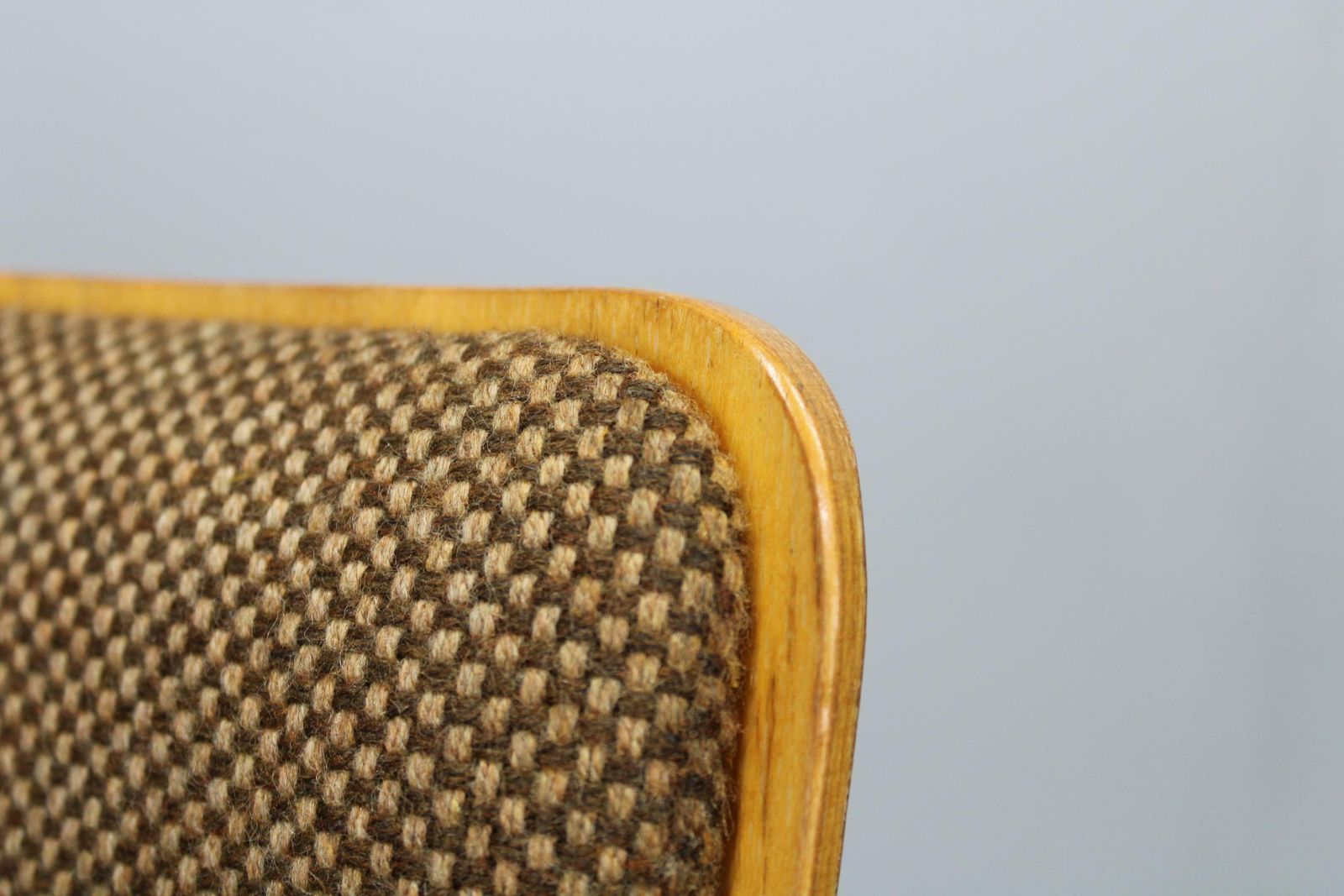 Furniture 1970s Set Of Four Plywood Chairs With Fabric Upholstery , Germany photo