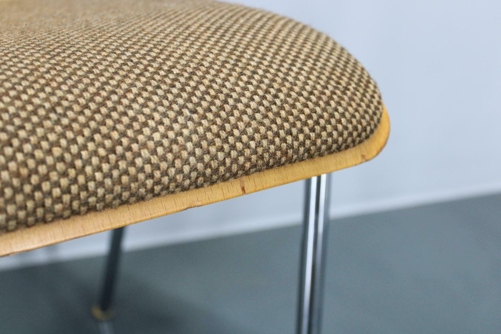 663.0 1970s Set Of Four Plywood Chairs With Fabric Upholstery , Germany photo