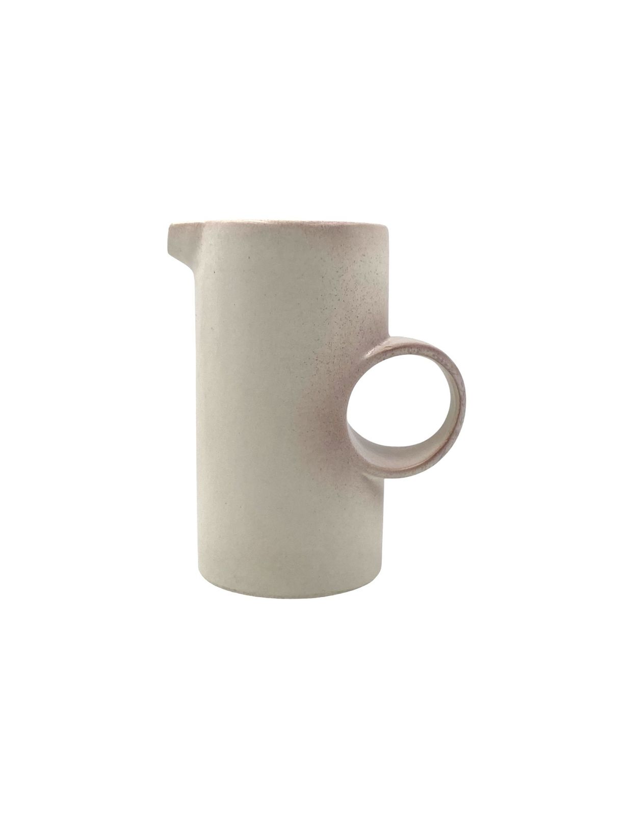 Organic Modern White Ceramic Vase / Jug, La Sfera Italy 1980s