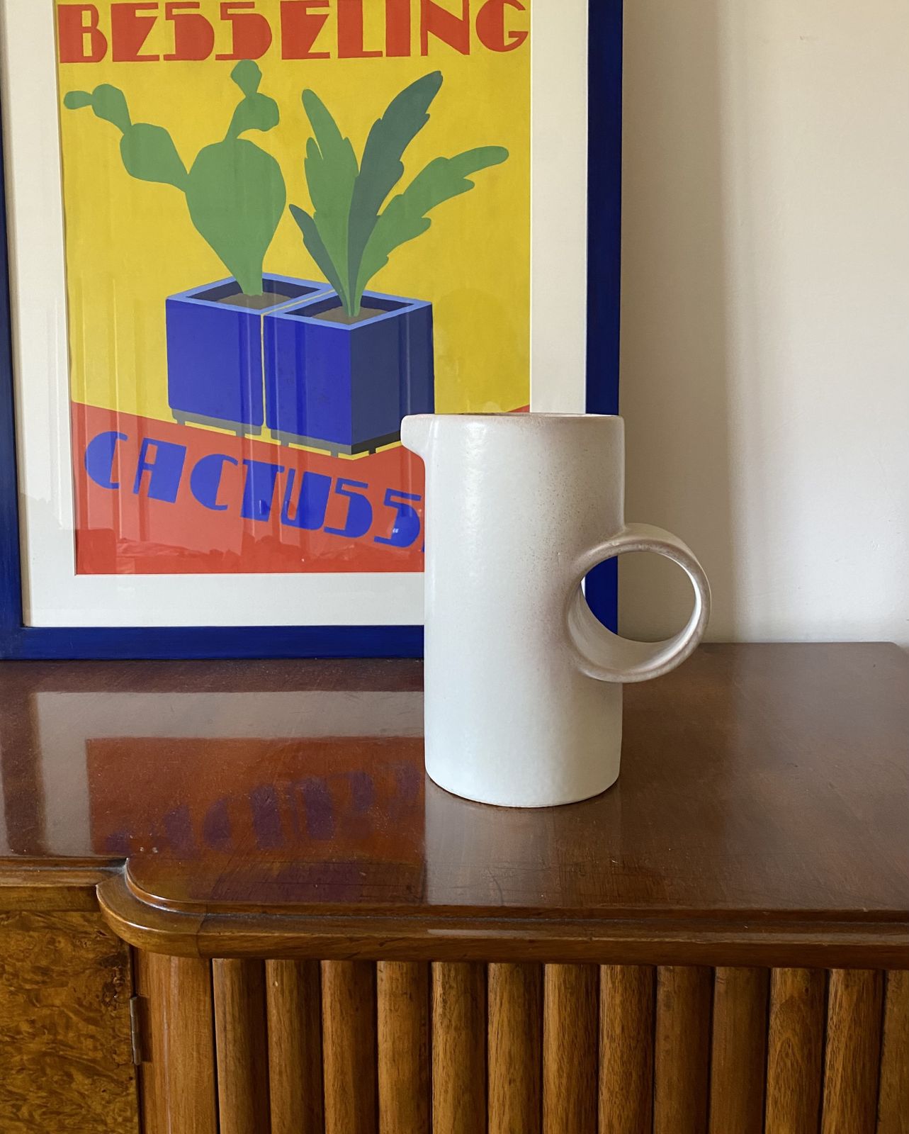 400.0 Organic Modern White Ceramic Vase / Jug, La Sfera Italy 1980s photo