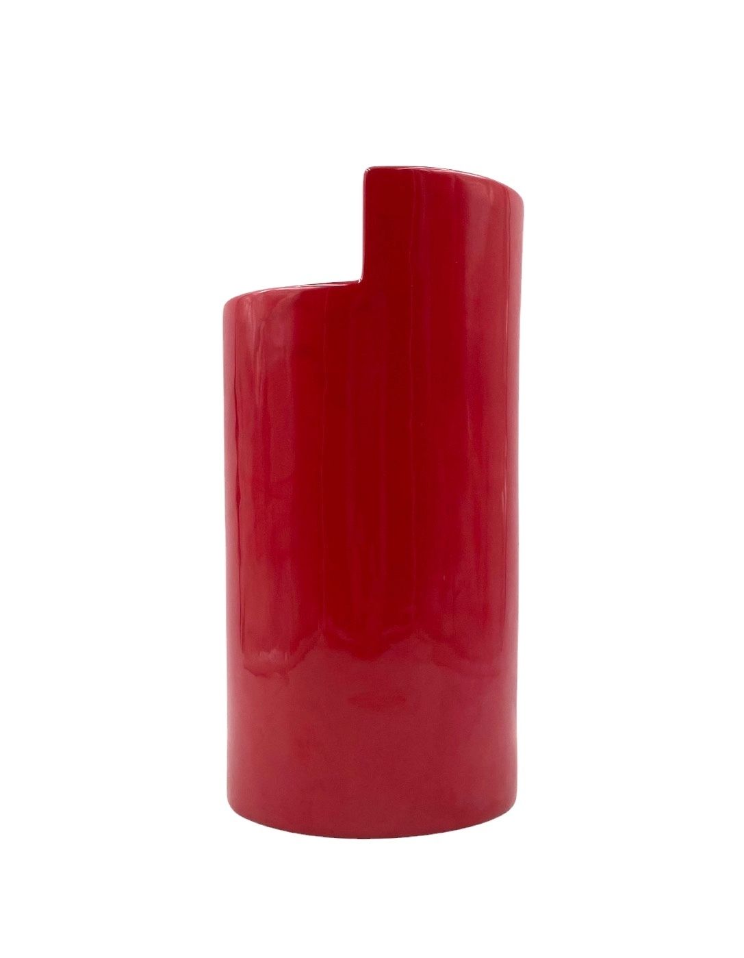 Franco Bettonica, Red Ceramic Vase Mod. Fb1, Gabbianelli Italy Ca. 1970 photo buy