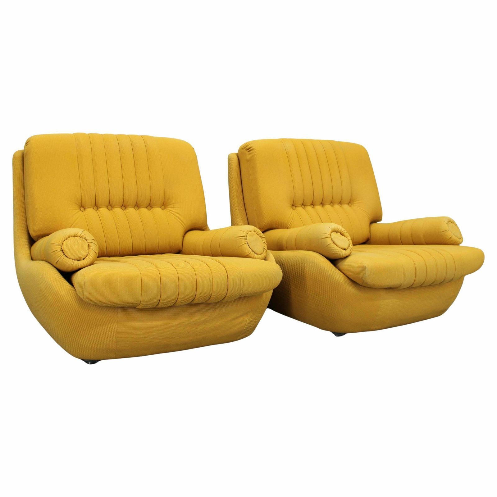 1970s Rare Space Age Pair Of Armchairs , Czechoslovakia