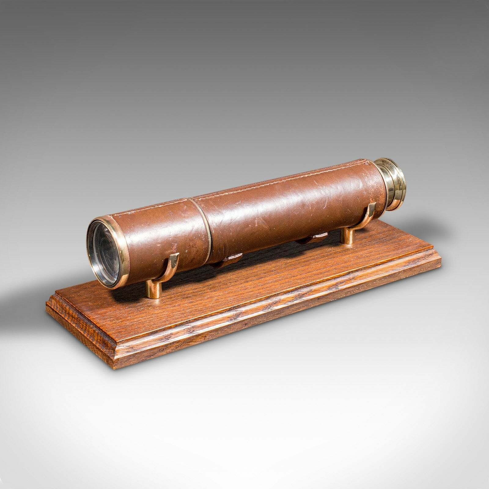 Antique 3 Draw Telescope, English, Leather, Broadhurst Clarkson & Co, Edwardian photo furniture