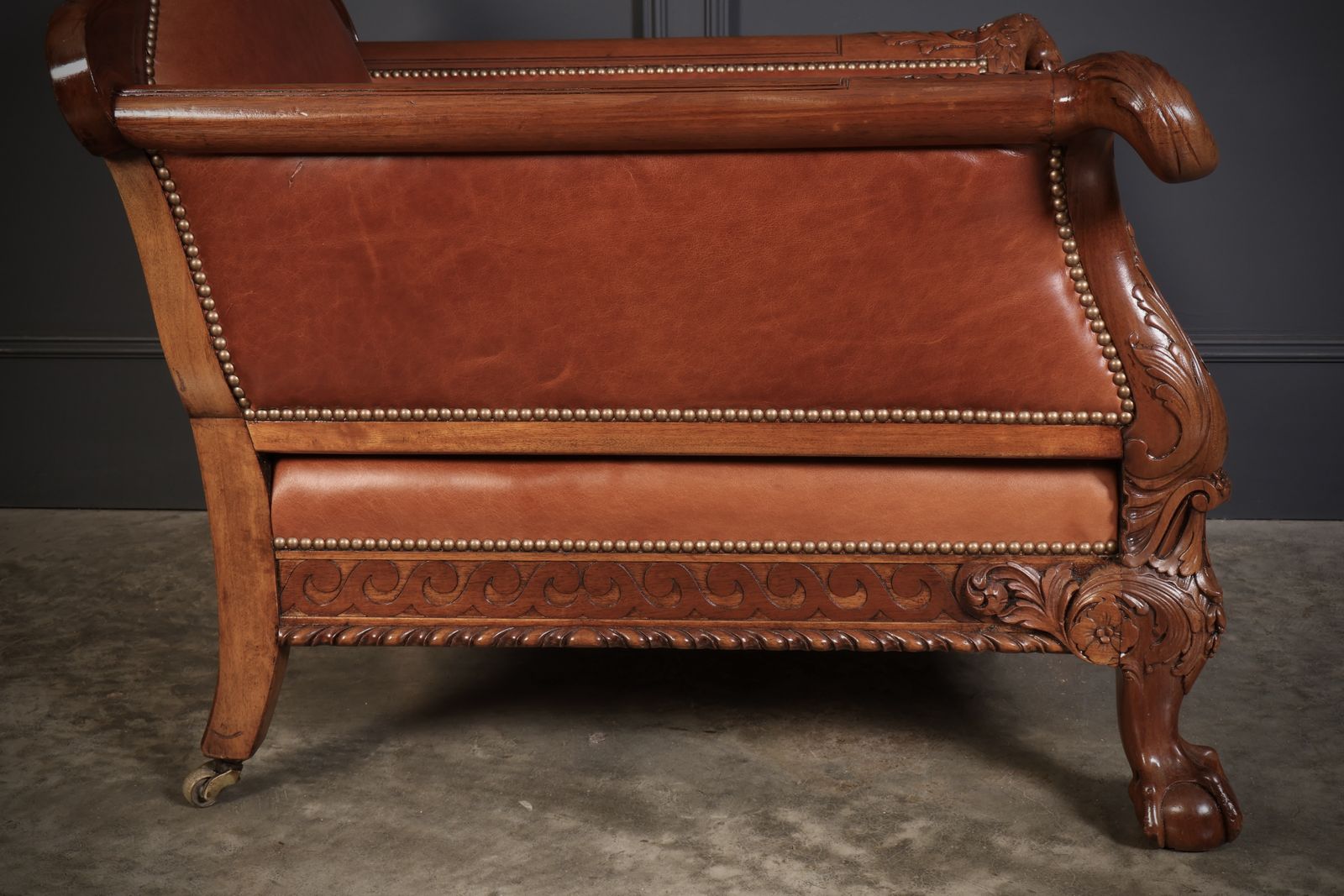Furniture Magnificent Quality Antique Mahogany & Leather Suite photo
