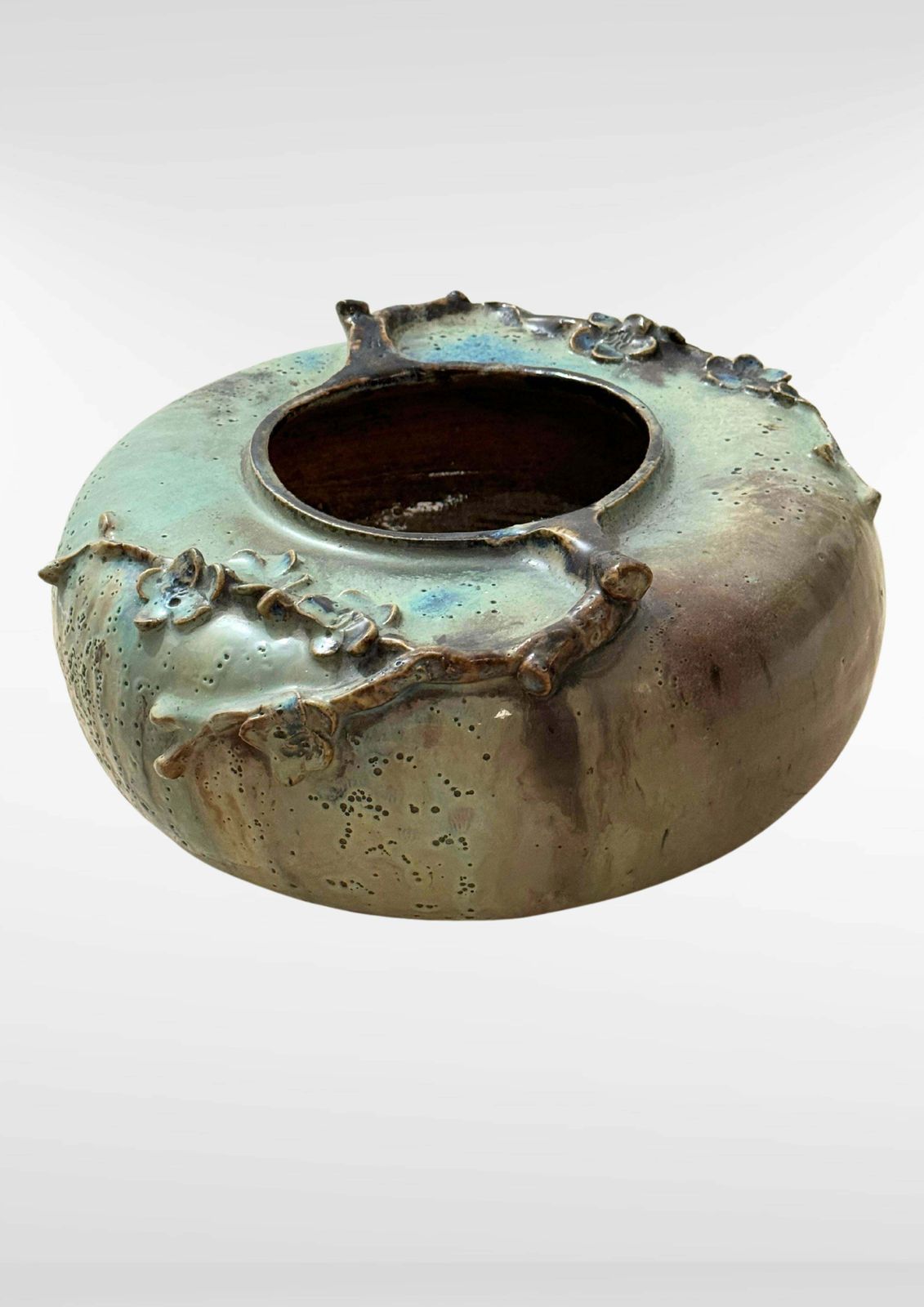 Art Nouveau Belgium Stoneware Studio Pottery Vase photo vinterior