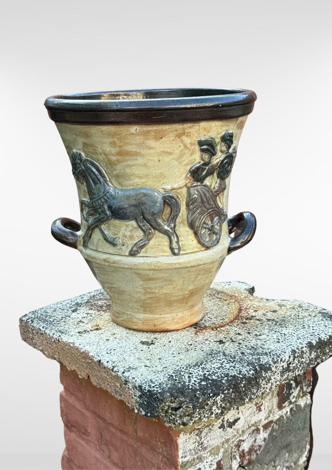 Art Deco Belgium Stoneware Jardiniere Planter Large Sized Bouffioulx Armogres photo 655.0