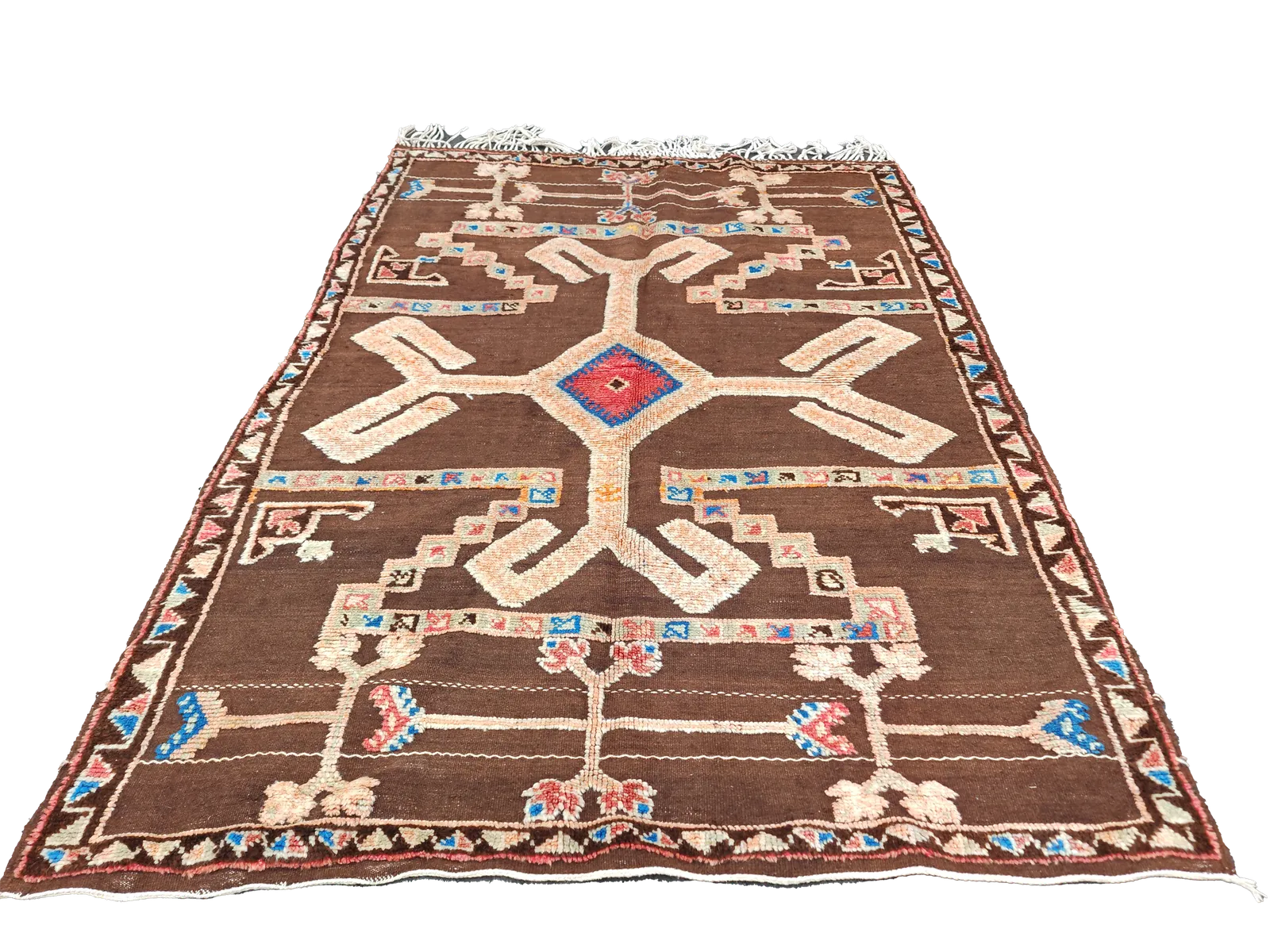 No Custome Fee Charge . Handmade Colourful Moroccan Berber Rug. Camel Wool Carpet  8.5×5 Ft 260x155cm photo Textiles