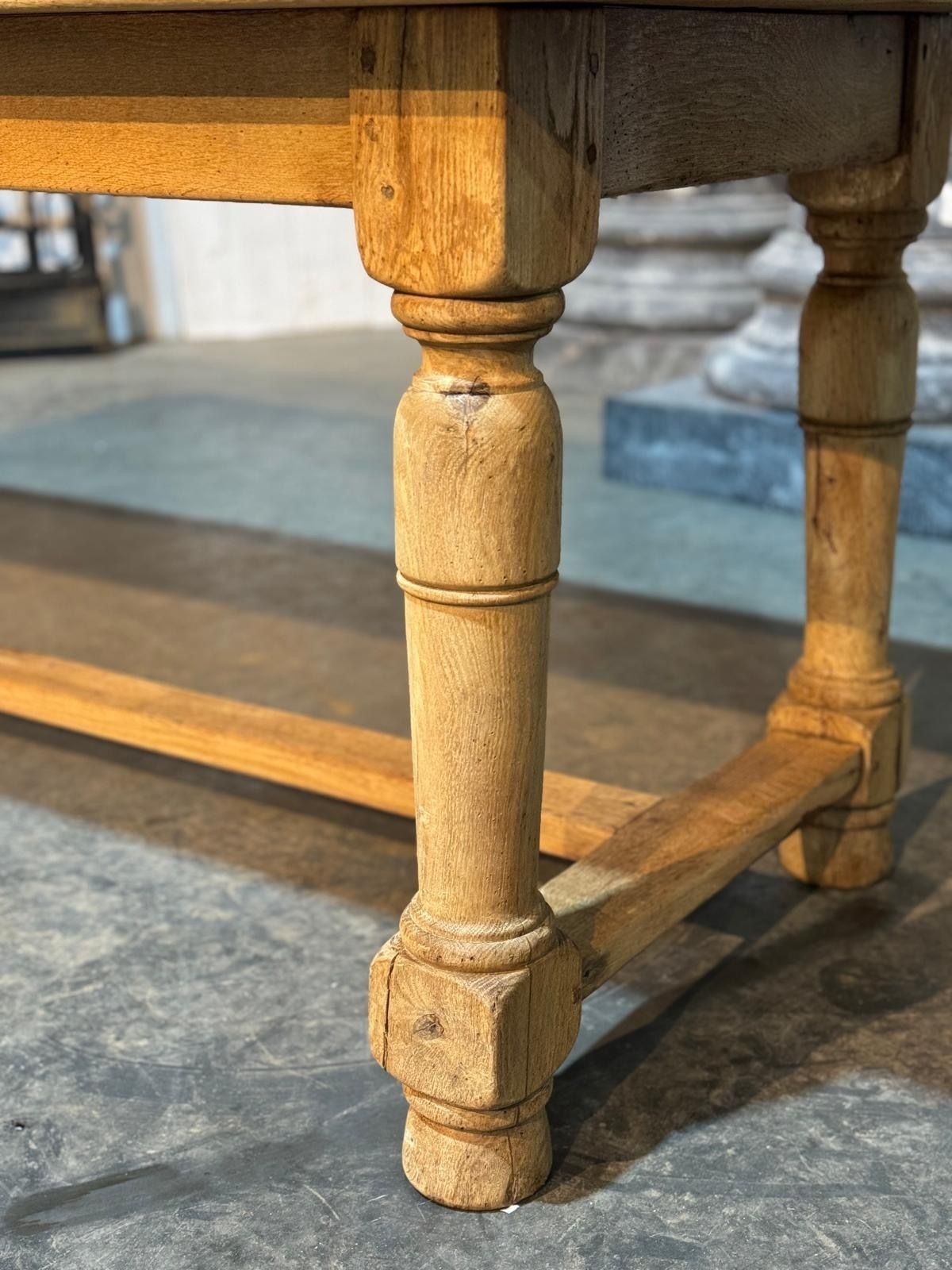 Furniture Characterful Bleached Oak Farmhouse Dining Table photo
