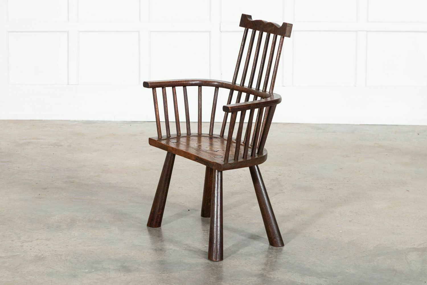 Irish 19thc Vernacular Oak & Elm Famine Chair photo Furniture