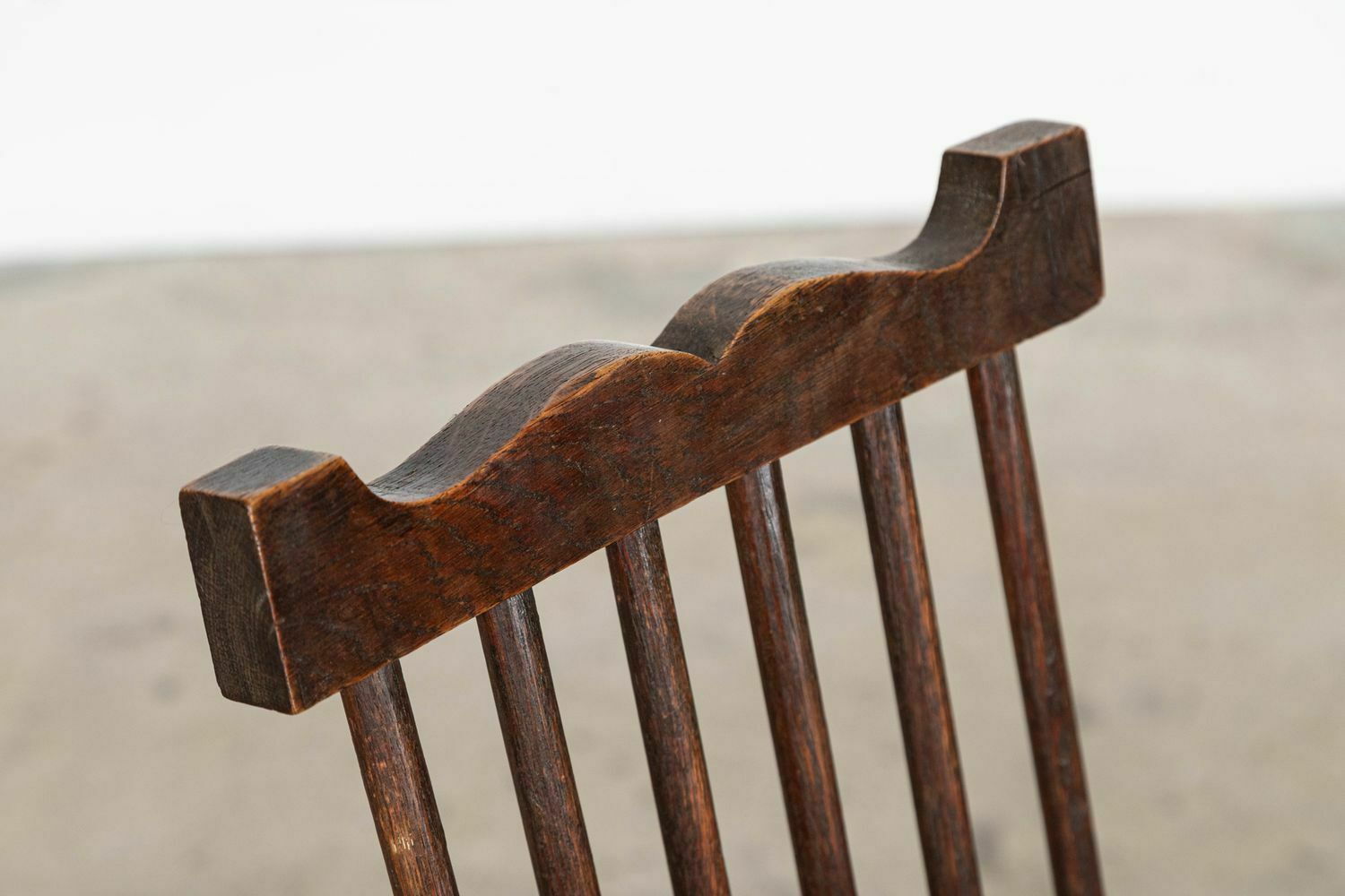 Irish 19thc Vernacular Oak & Elm Famine Chair photo vintage