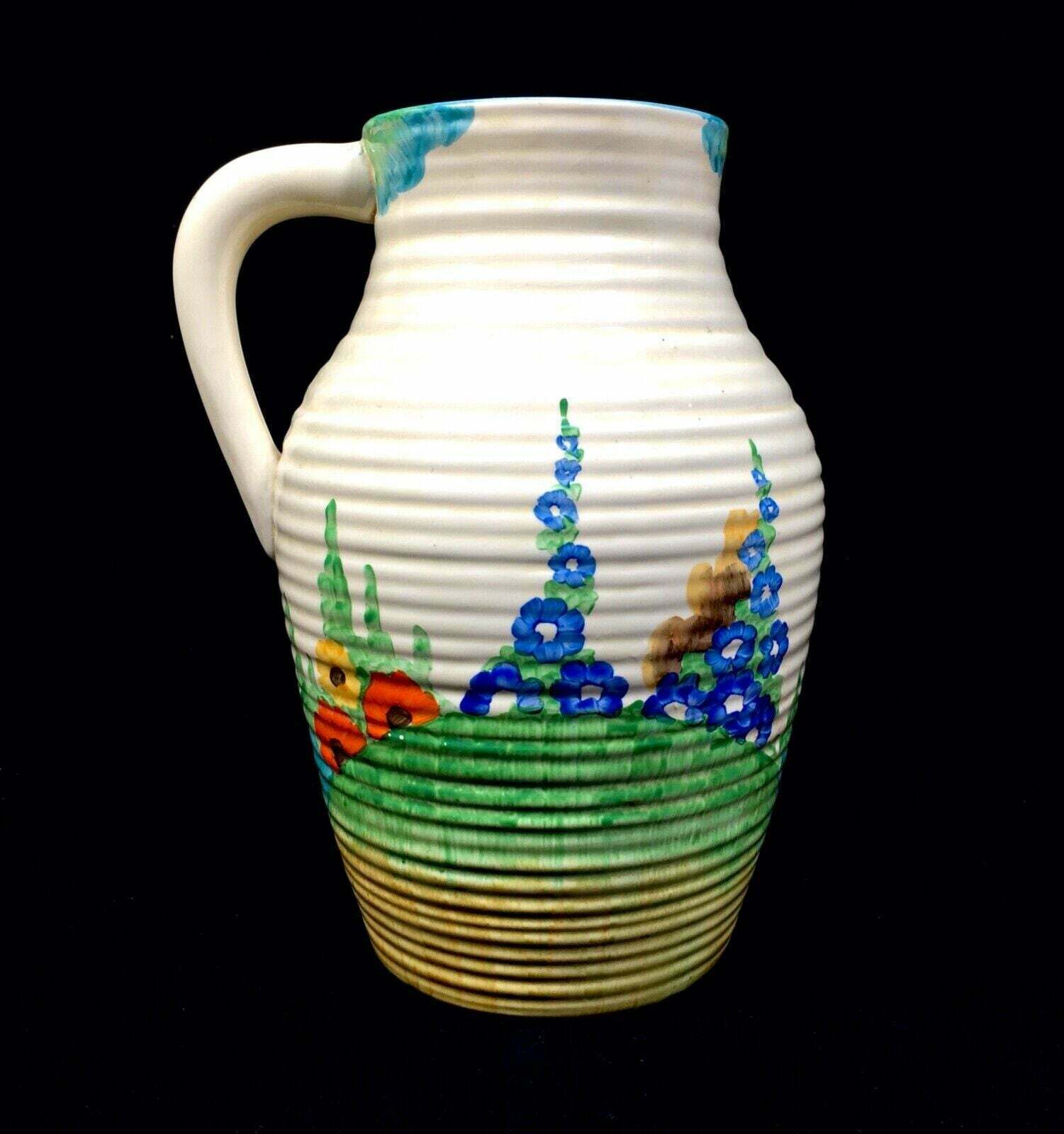Antique Clarice Cliff Fragrance Lotus Jug Large / C1935 Art Deco Pottery Bizarre photo furniture