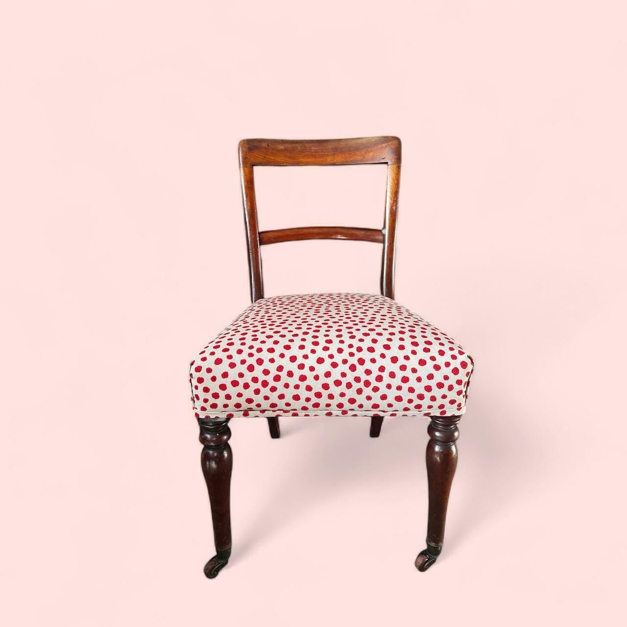 photo furniture Antique Victorian Bedroom Chairs C1860 / Set Of 2 / New Upholstery