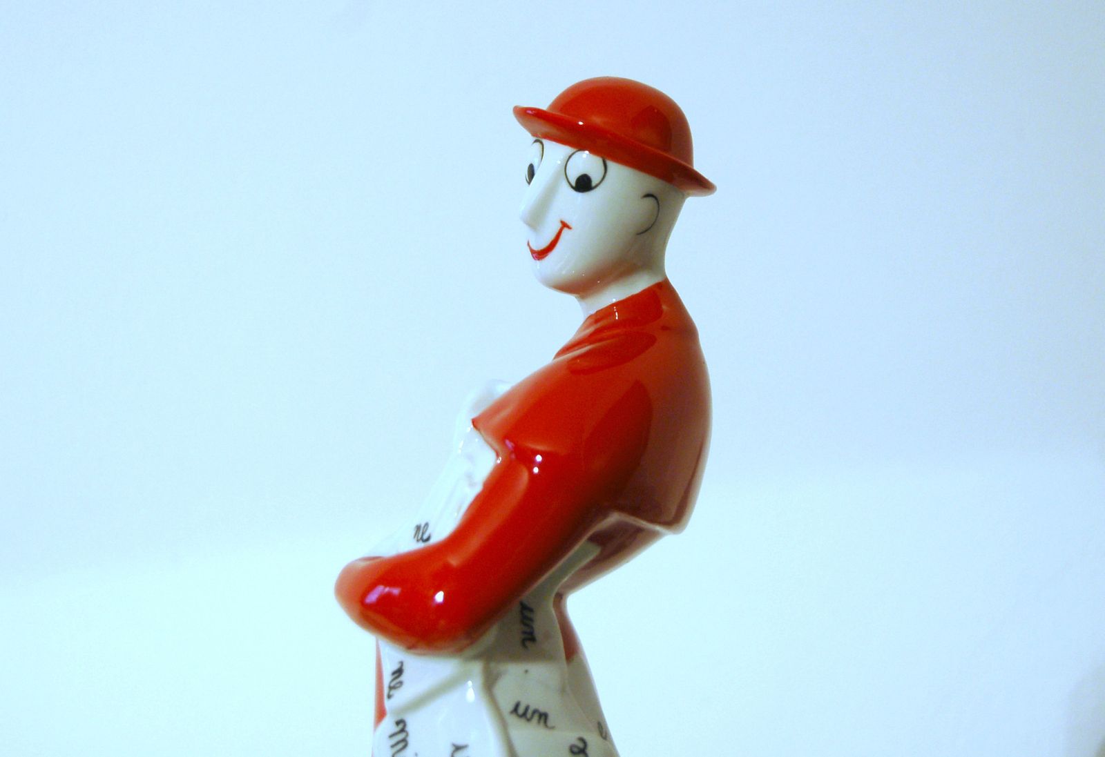 photo vintage Polychrome Ceramic L. Fabris " Mr. Bonaventura " 1940 Italy