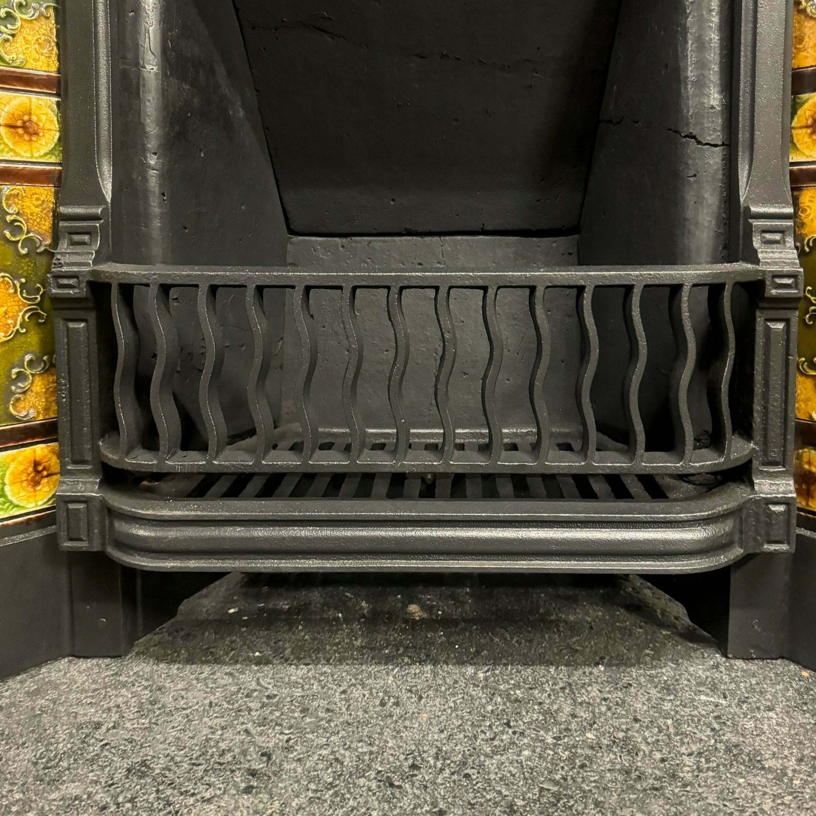 1850.0 Antique Victorian Tiled Cast Iron Combination Fireplace photo