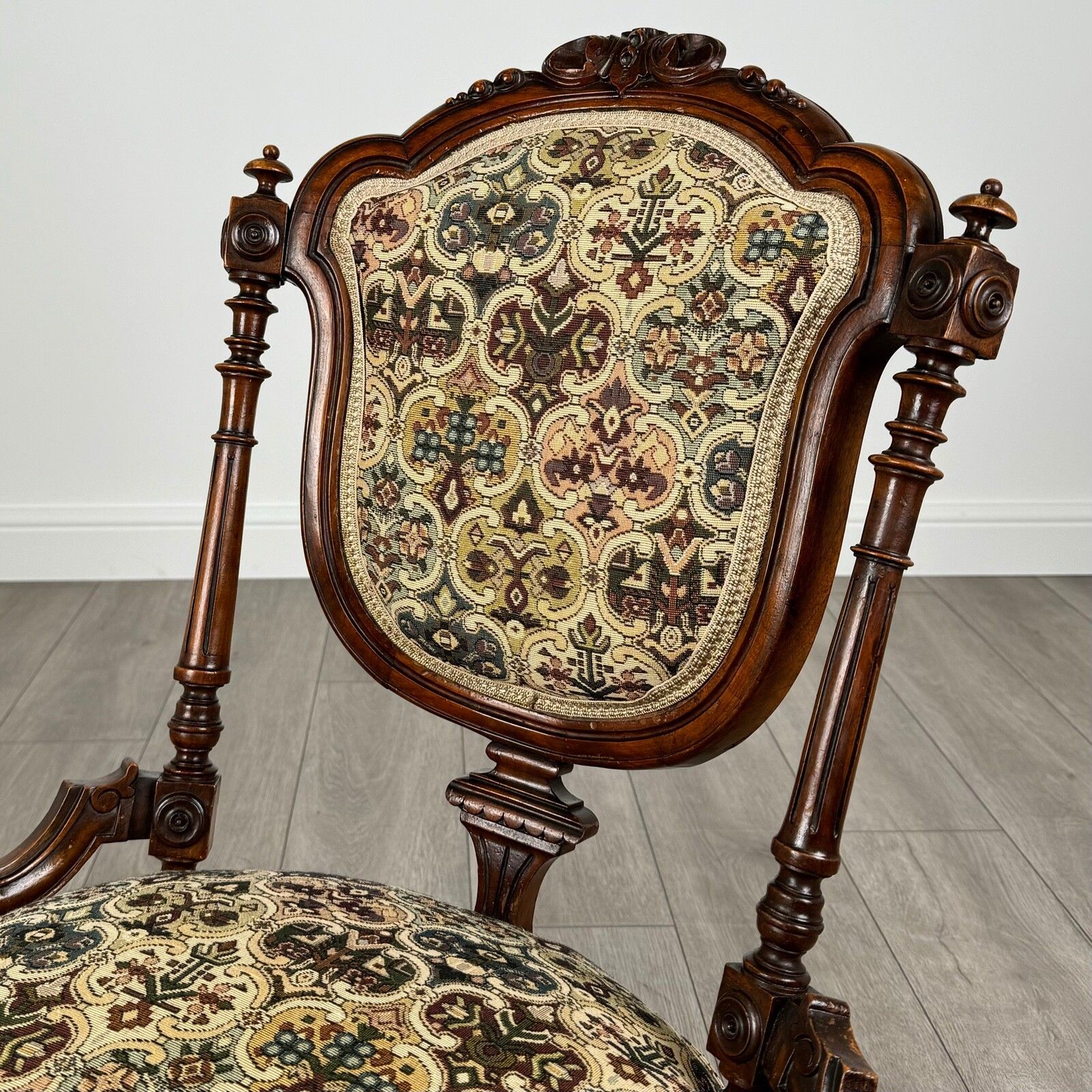 photo for sale Antique 19th Century Pair Of Walnut Armchair’s