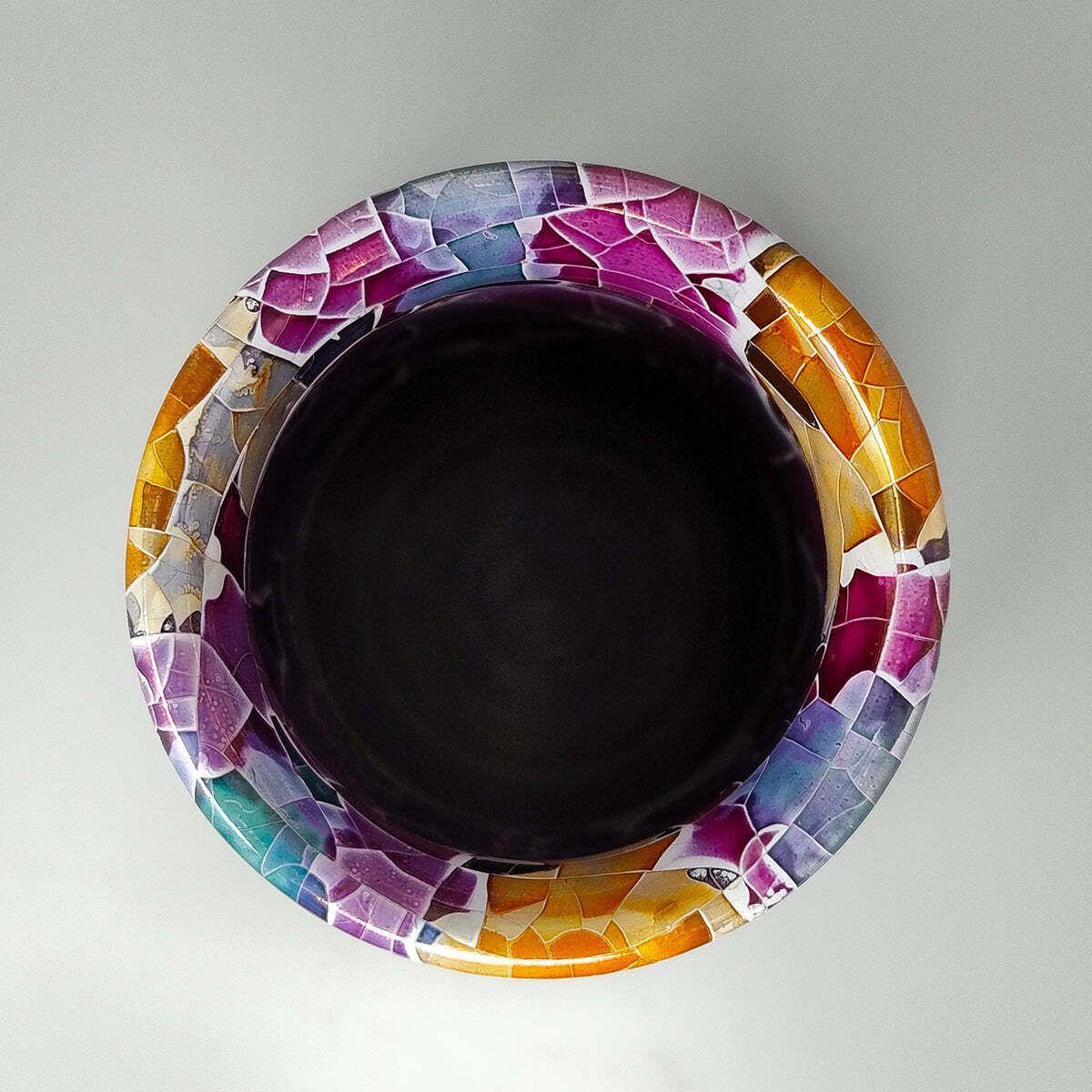 1990s Astonishing Giuseppe Locci Polycrome Craquelé Vase In Sardinian Ceramic. Made In Italy photo vintage