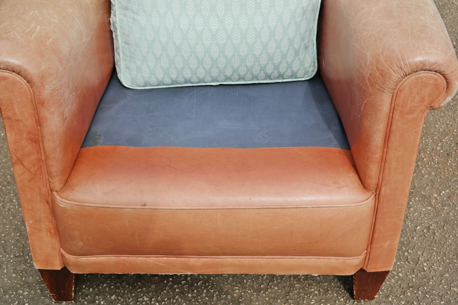 Laura Ashley Burlington Leather Library Club Fireside Leather Armchair Tan photo Furniture