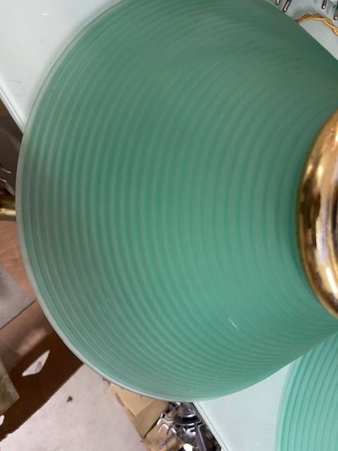 Large Brass Green Murano Glass Sconces Set Of 2 photo furniture