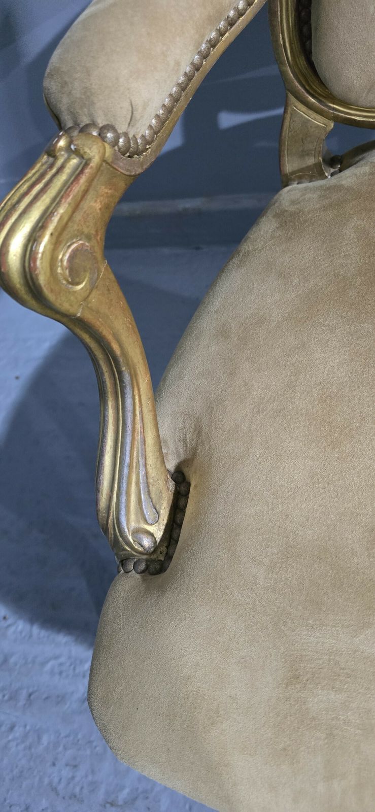 Pair French Gilt Bergere Armchairs photo buy