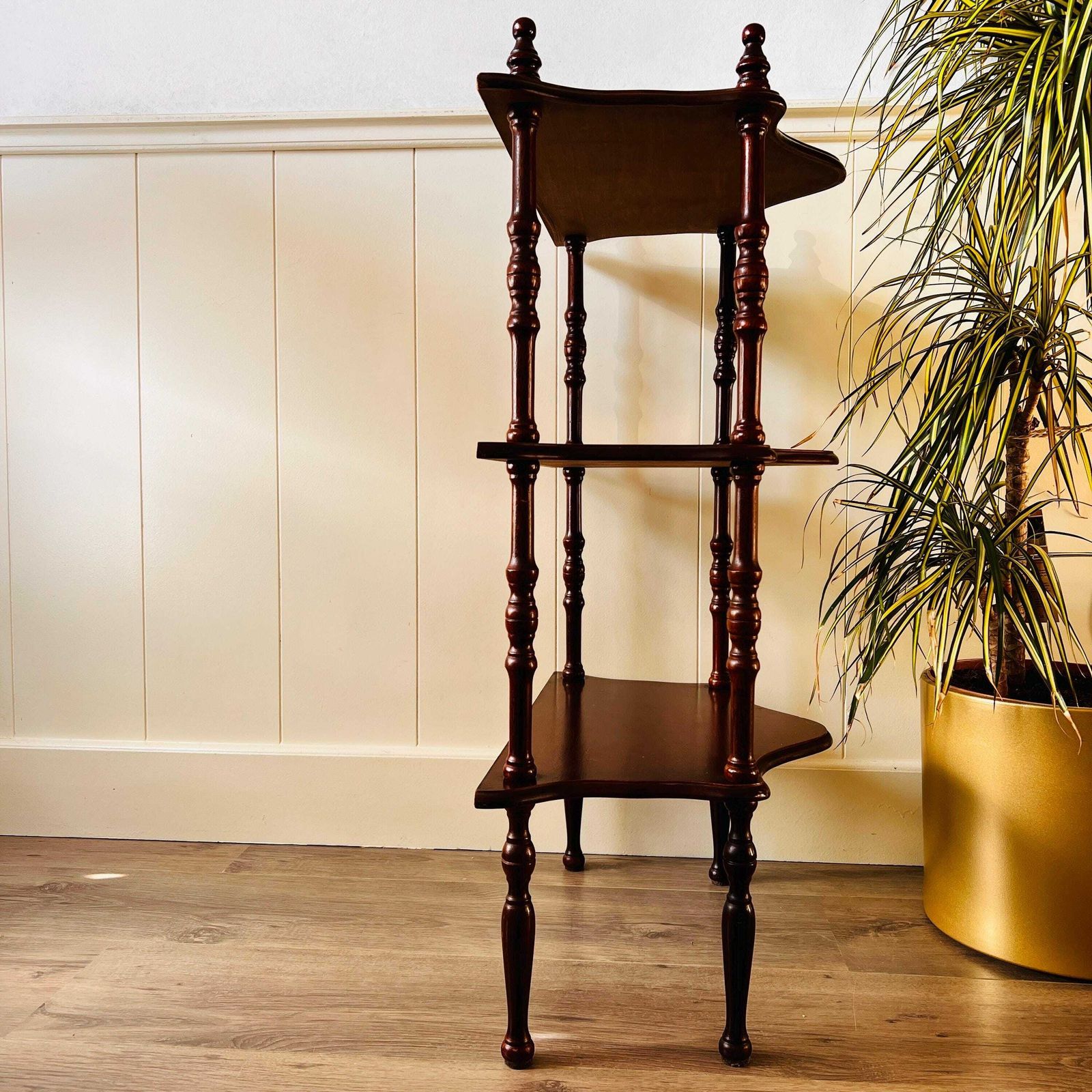 Old Etagere Mahogany Shelf, Display Shelving Unit, Plant Stand photo vinterior