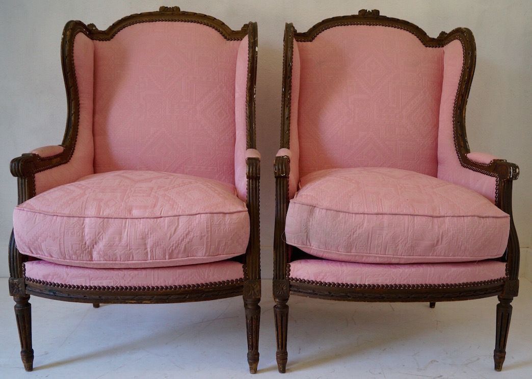Pair Of 19th Century French Antique Louis XVI Bergere Armchairs photo vinterior