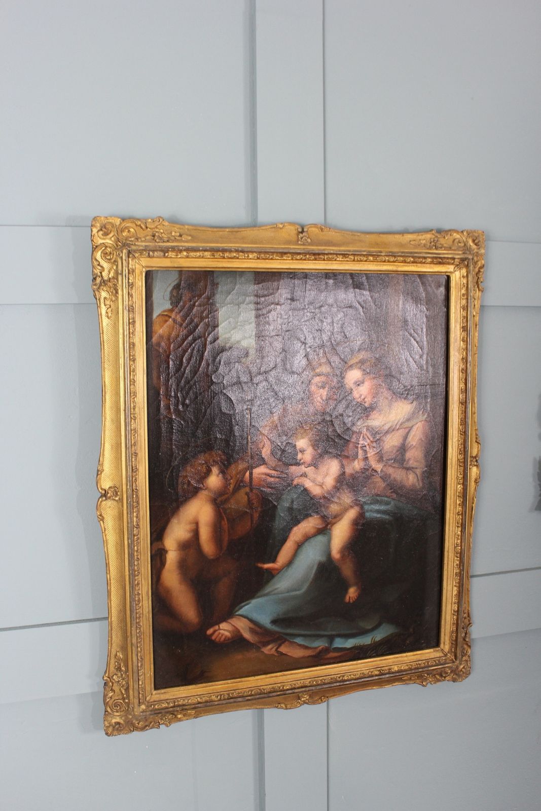 Antique Italian Oil Painting  After Raphael photo Art