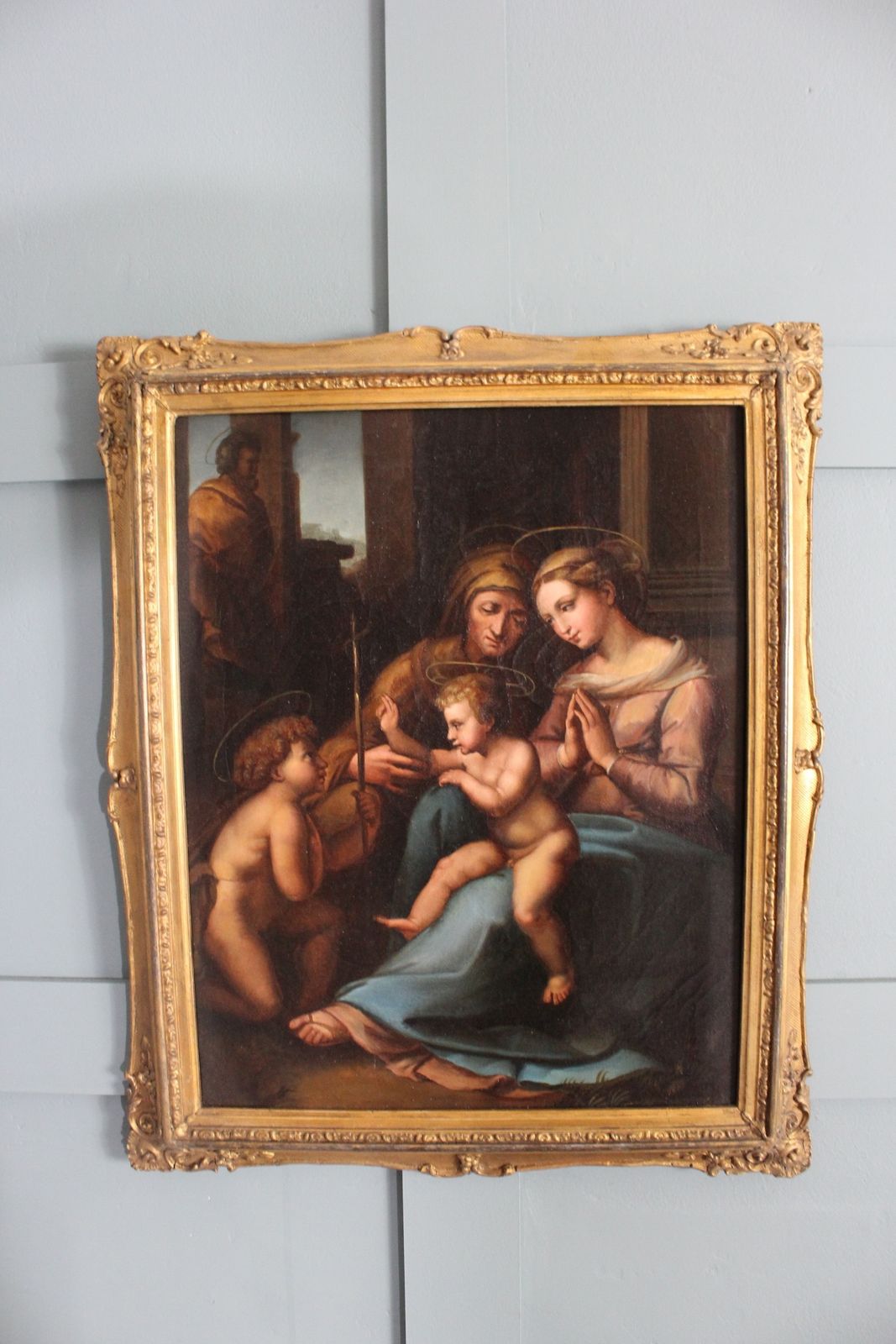 Antique Italian Oil Painting  After Raphael photo vinterior